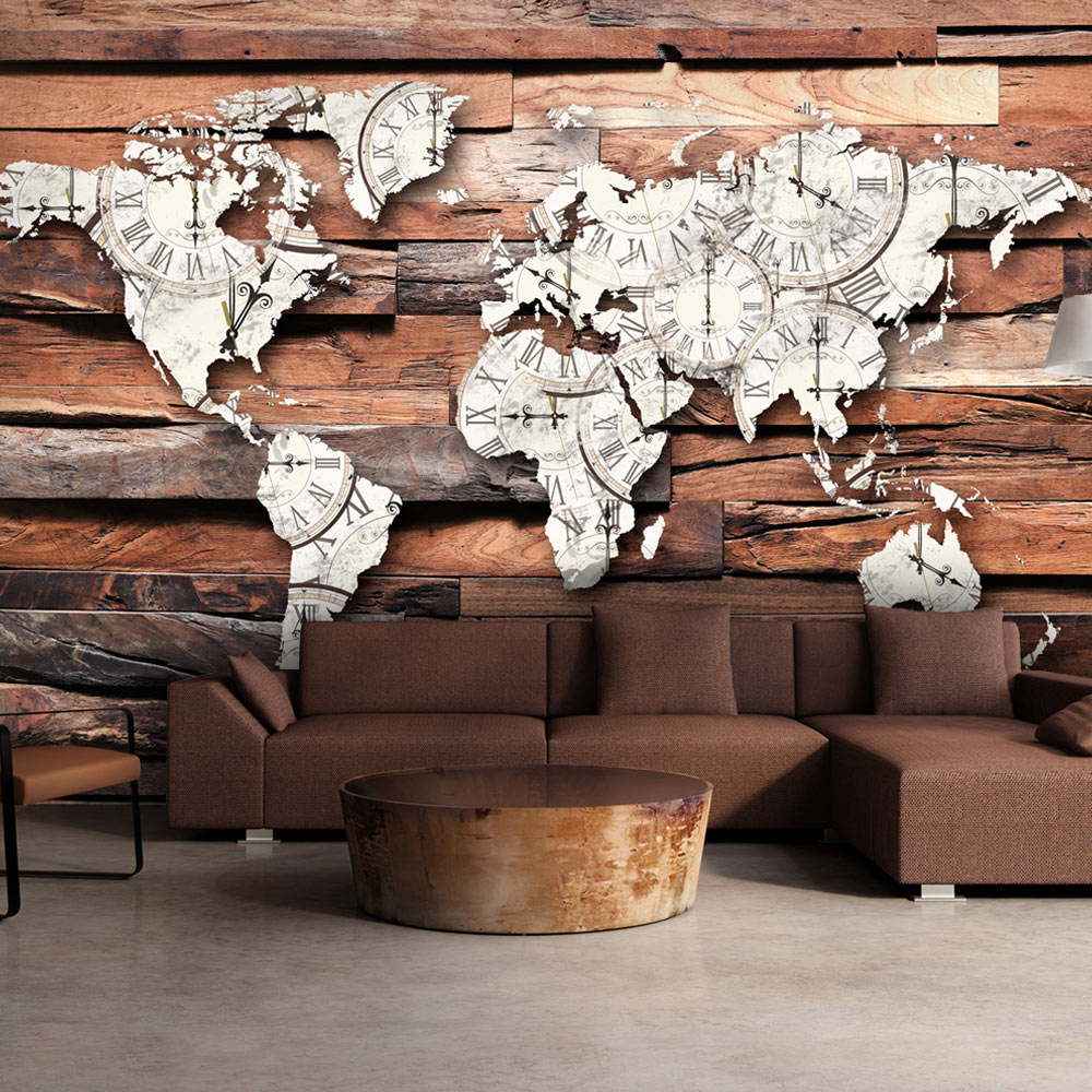 Fototapet Arkiio Map On Wood