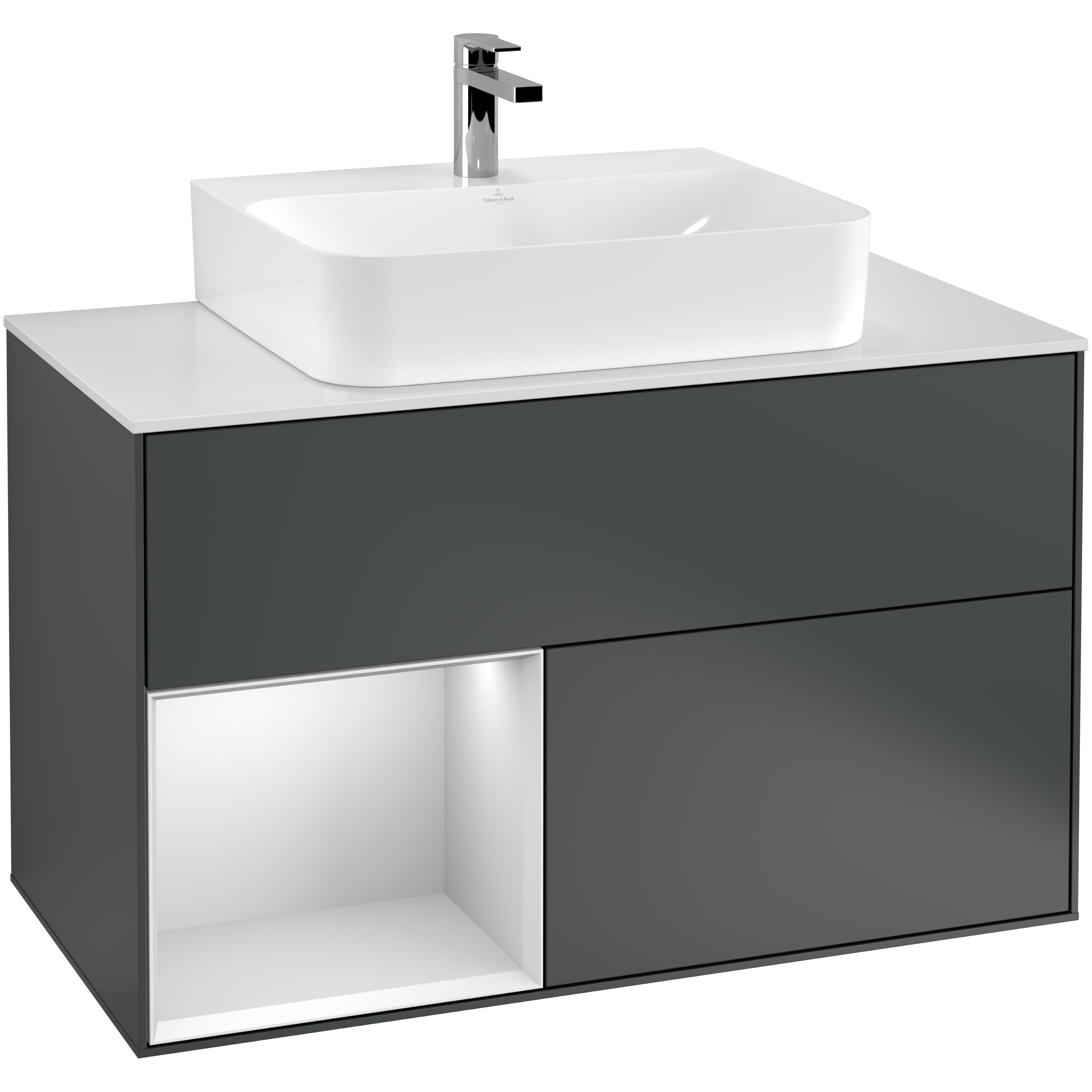 Tvättställsskåp Villeroy & Boch Finion med 2 Lådor Hylla och Bänkskiva för Centrerat Tvättställ