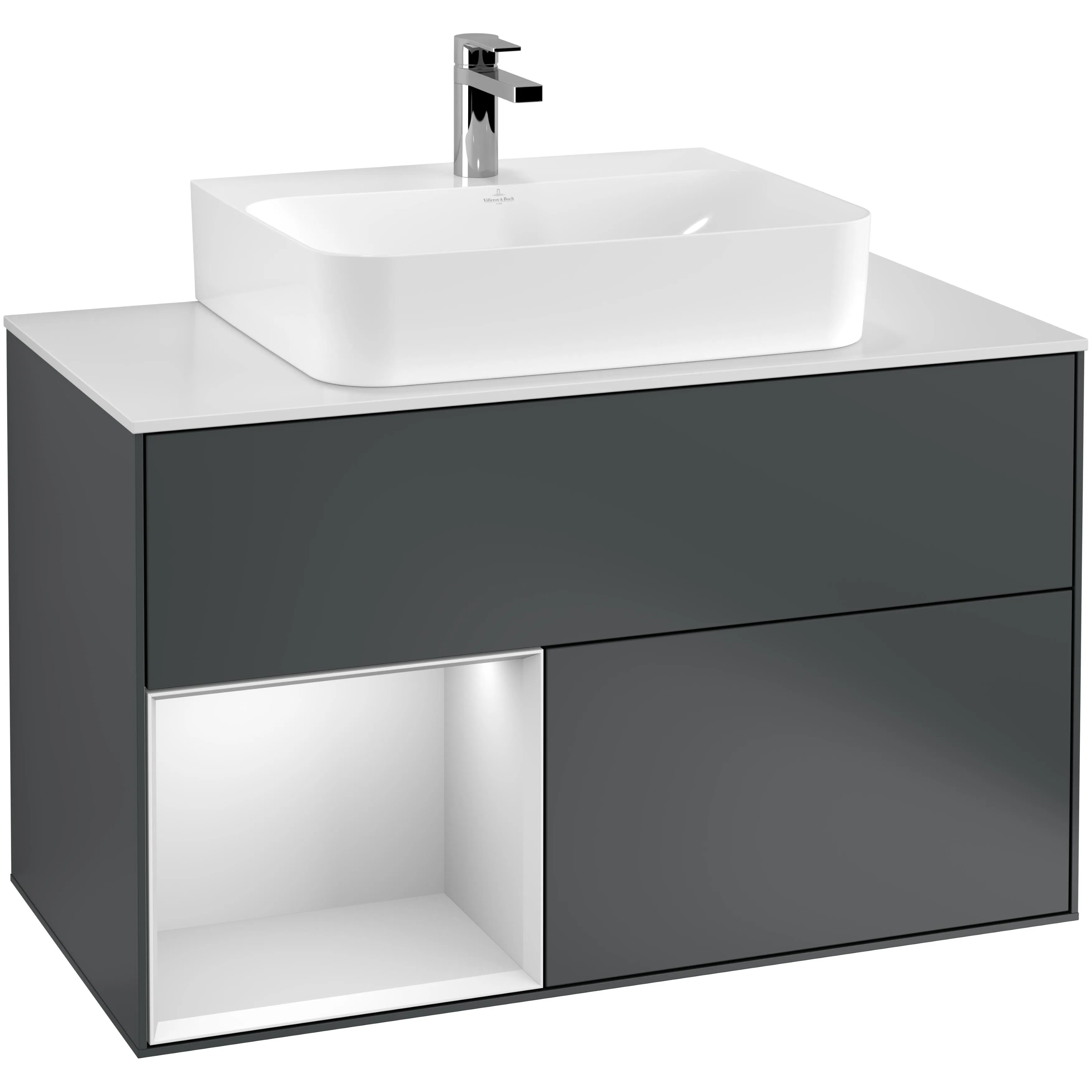Tvättställsskåp Villeroy & Boch Finion med 2 Lådor Hylla och Bänkskiva för Centrerat Tvättställ