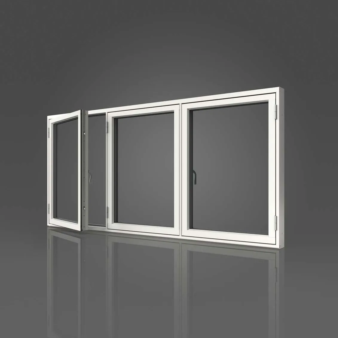 Elit Sidohängt Fönster AFS3 21/11 Vit 3-Glas Alu 100 3L BxH: 210x110 cm