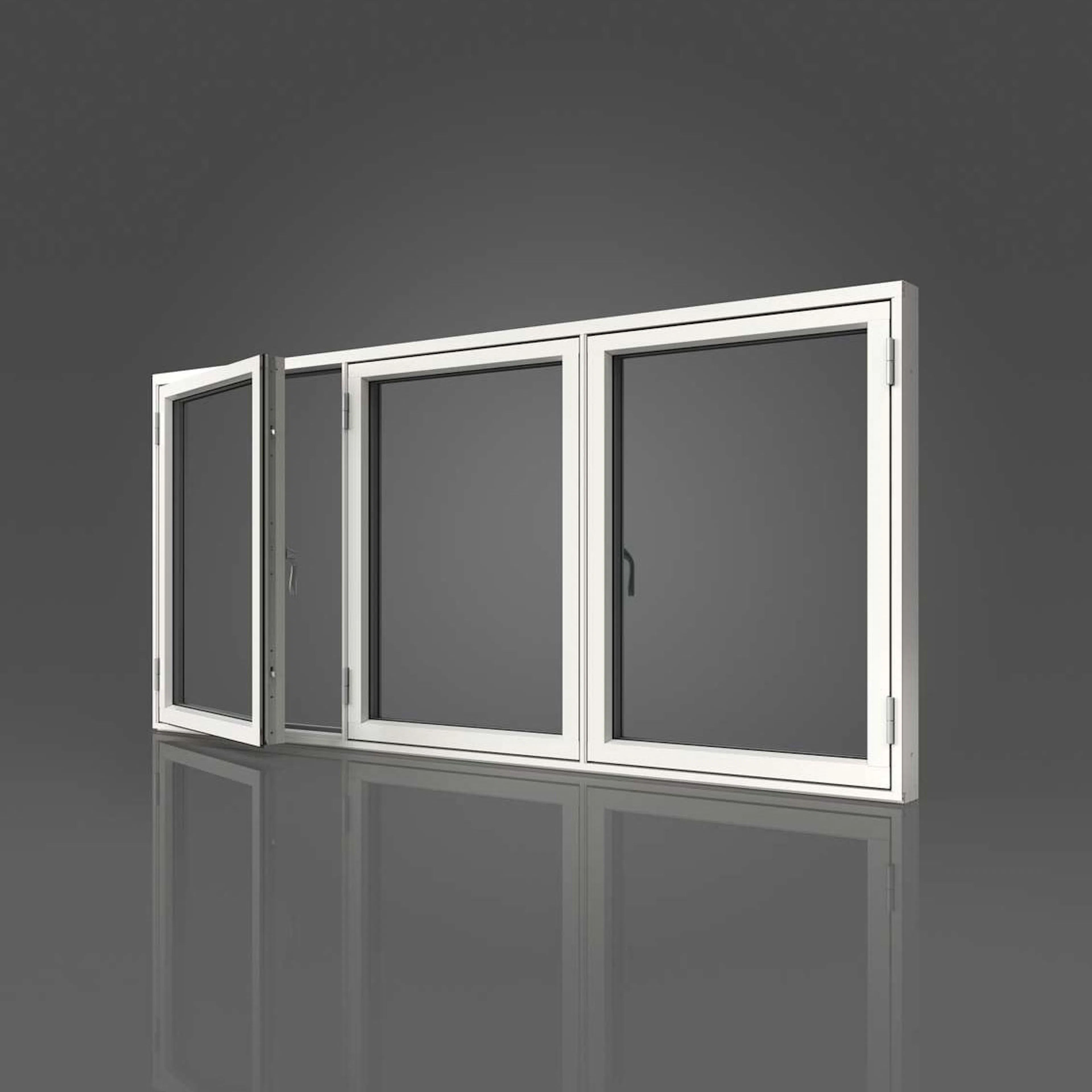 Elit Sidohängt Fönster AFS3 21/11 Vit 3-Glas Alu 100 3L BxH: 210x110 cm