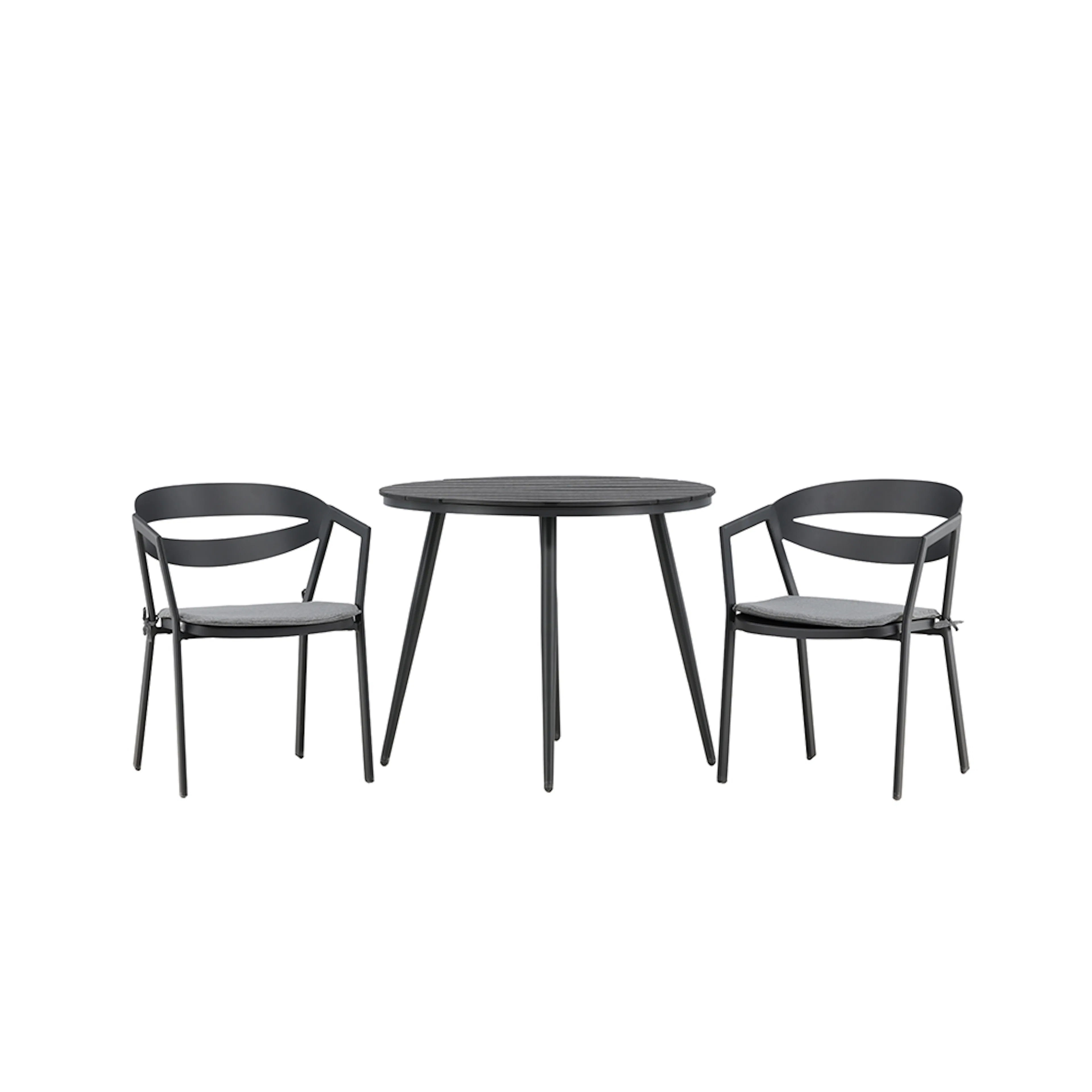 Break - Dining Table Round- Black / Black - Alu / Aintwood - Svart/Grå