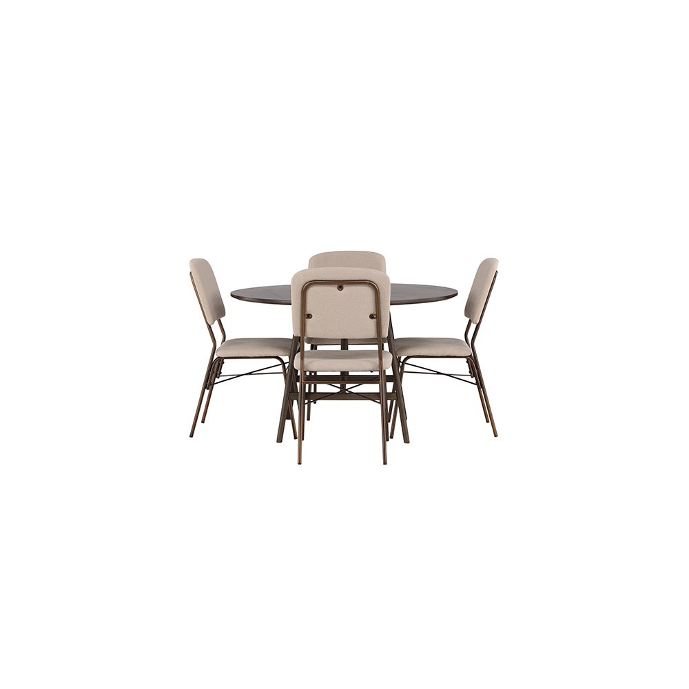 Matgrupp Venture Home Kaseidon Ø100 cm med 4 st Seda stolar