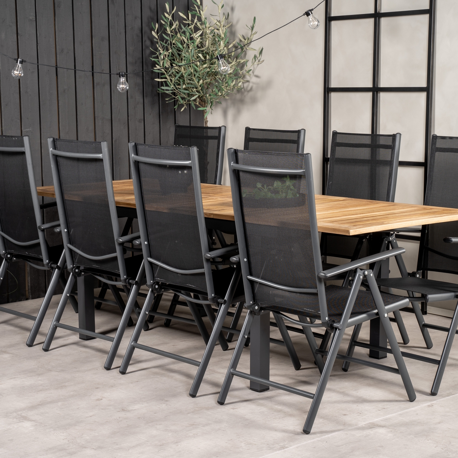 Matgrupp Venture Home Perla 160/240 med 8 Bront Positionsstolar