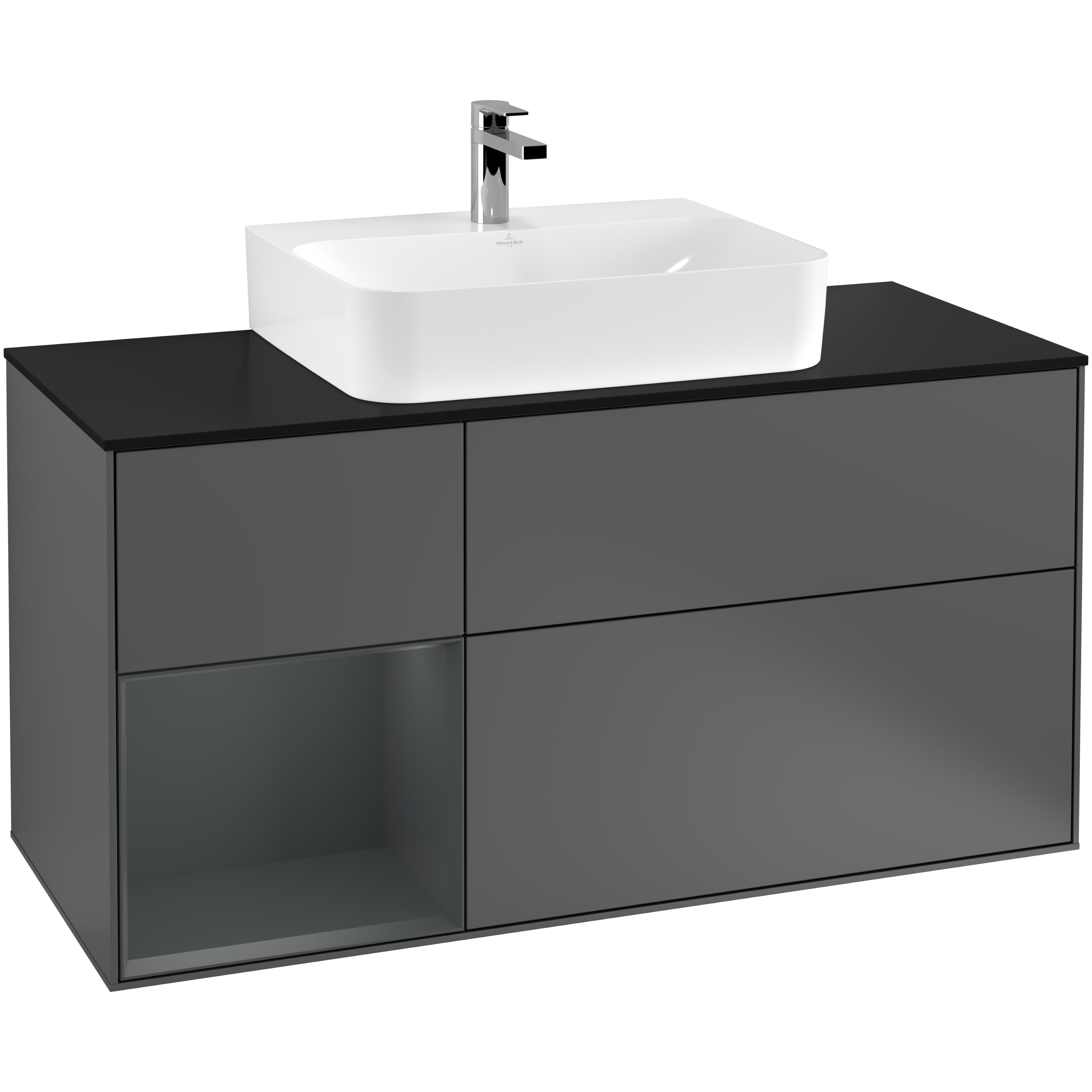 Tvättställsskåp Villeroy & Boch Finion med 3 Lådor Hylla och Bänkskiva för Centrerat Tvättställ