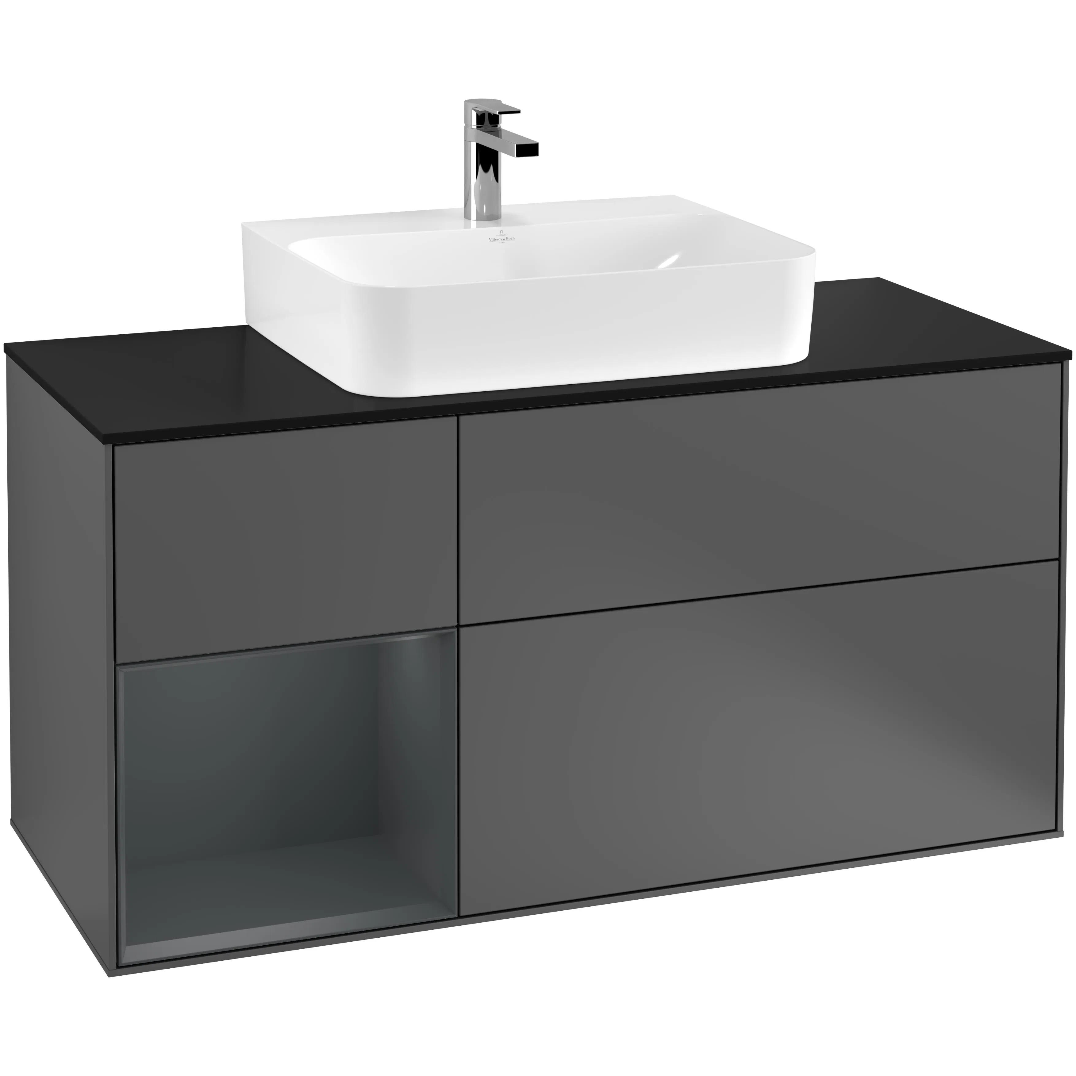 Tvättställsskåp Villeroy & Boch Finion med 3 Lådor Hylla och Bänkskiva för Centrerat Tvättställ