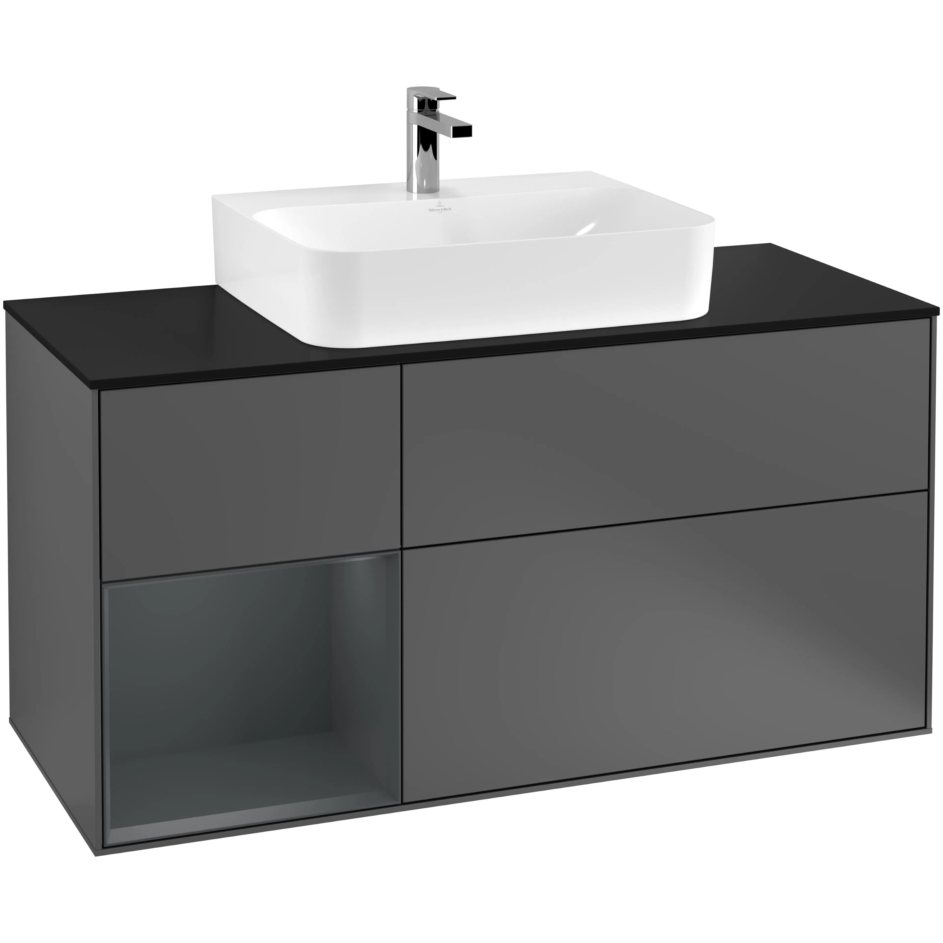 Tvättställsskåp Villeroy & Boch Finion med 3 Lådor Hylla och Bänkskiva för Centrerat Tvättställ