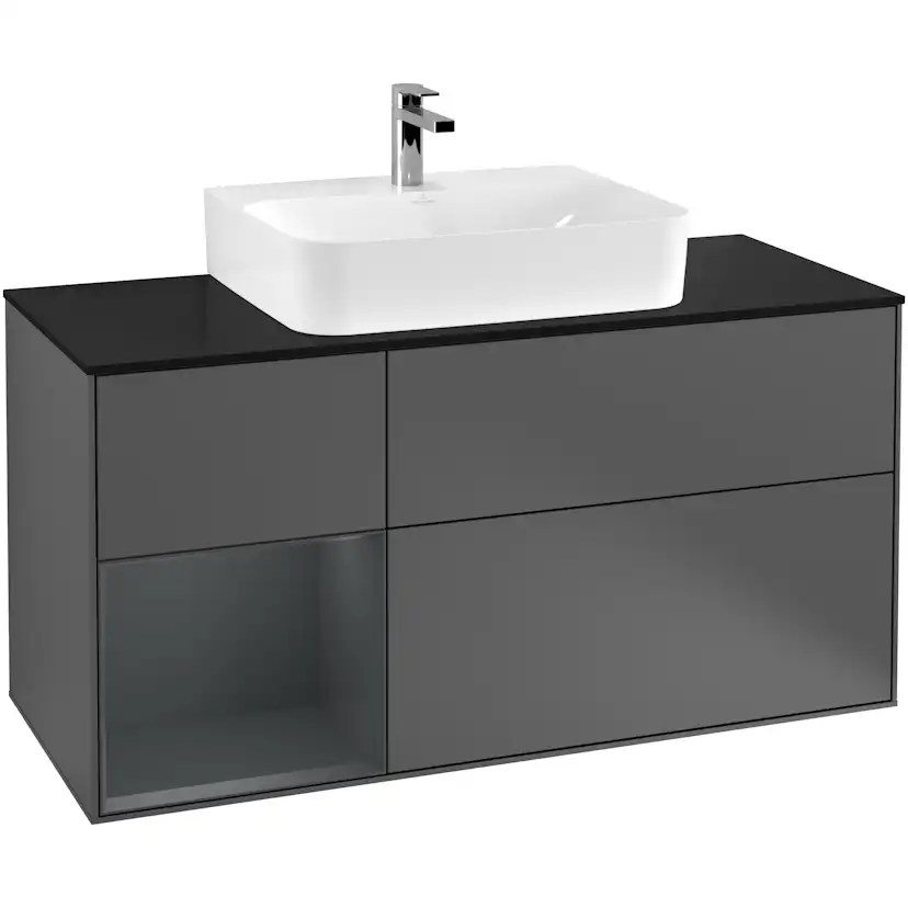 Tvättställsskåp Villeroy & Boch Finion med 3 Lådor Hylla och Bänkskiva för Centrerat Tvättställ