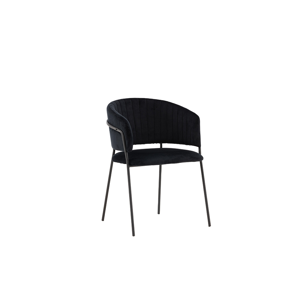 Matstol Selma Venture Home Svart Sammetsklädd Stol 2 st