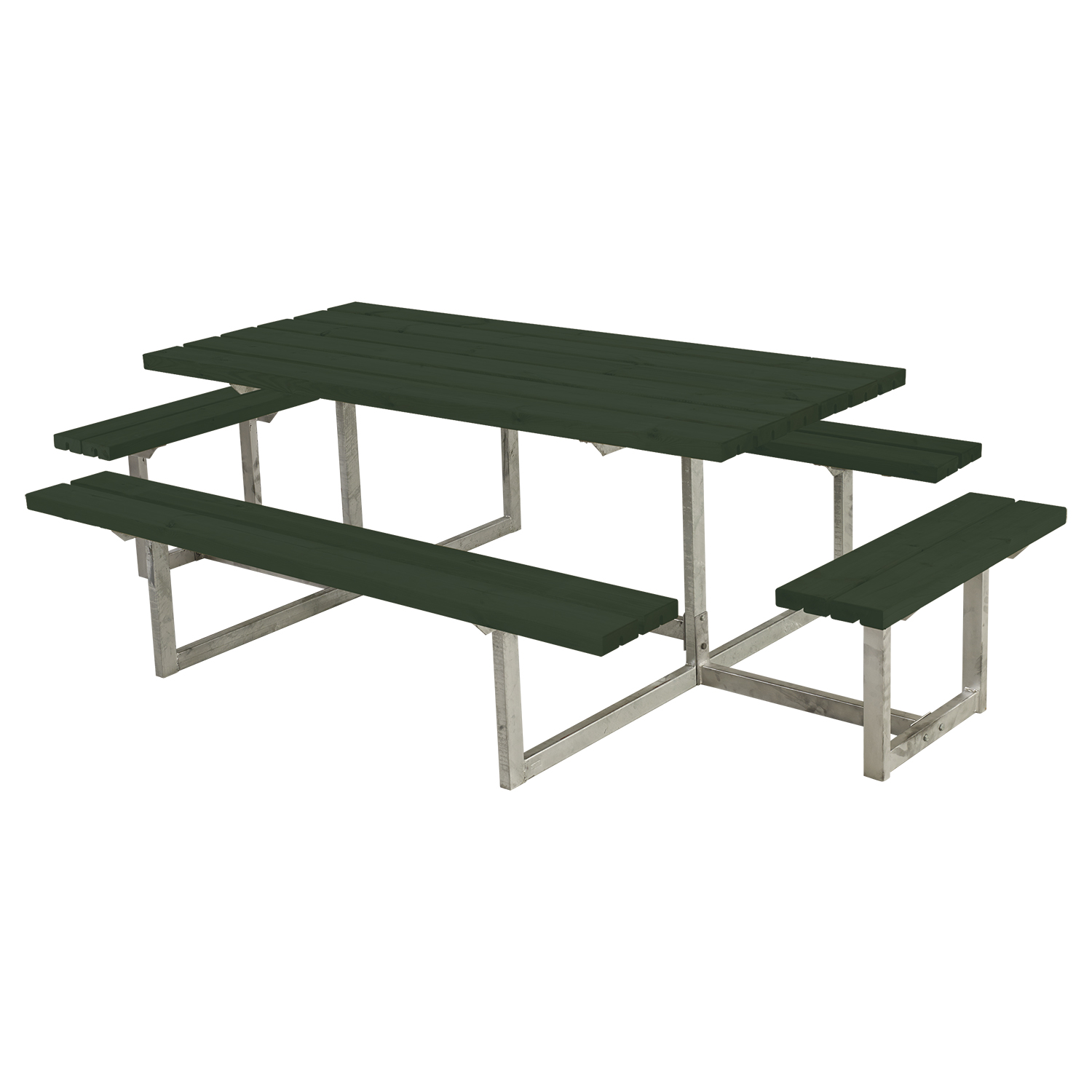 Picknickbord PLUS Basic med Påbyggnad 260 cm Grön Utomhus