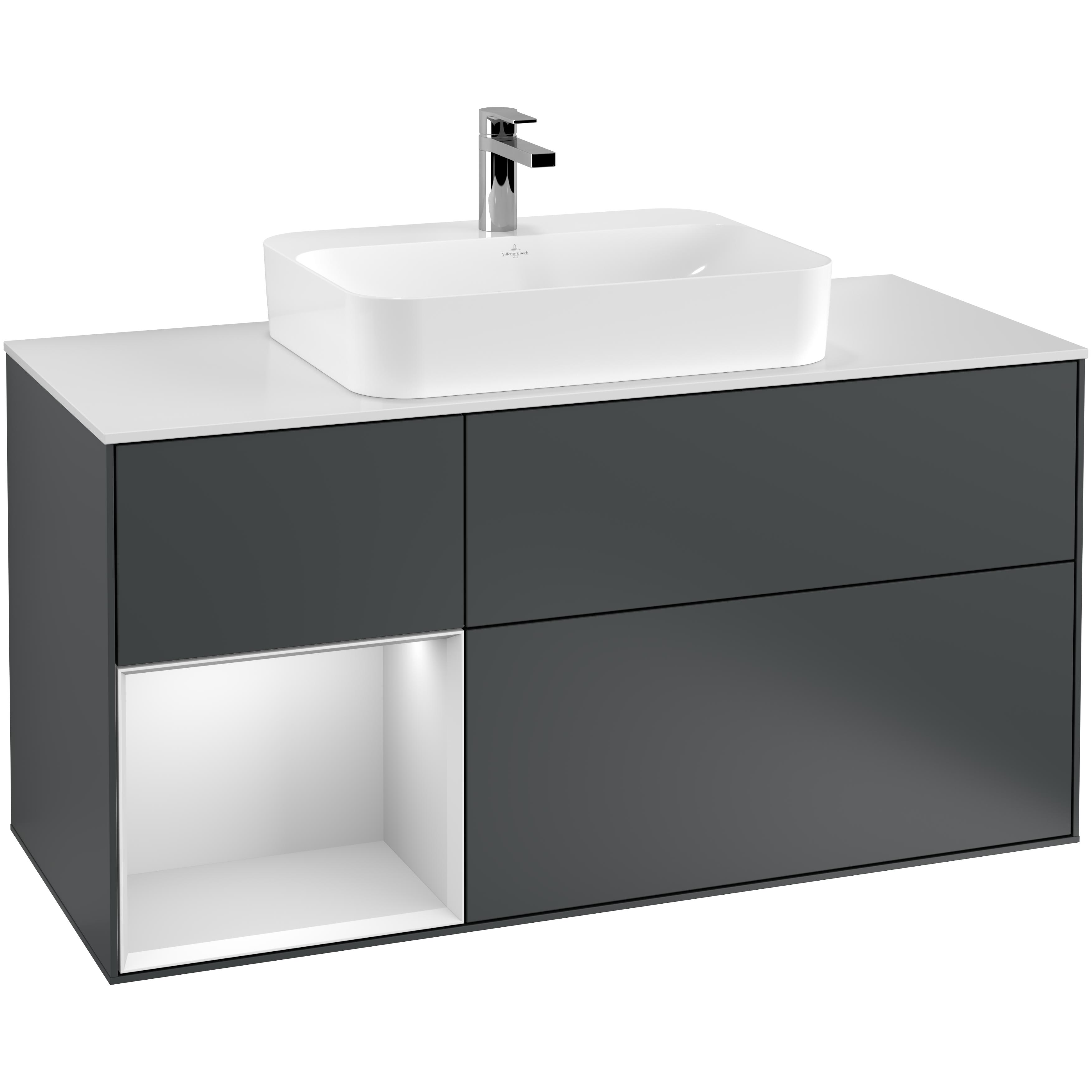 Tvättställsskåp Villeroy & Boch Finion med 3 Lådor Hylla och Bänkskiva för Ytmonterat Tvättställ