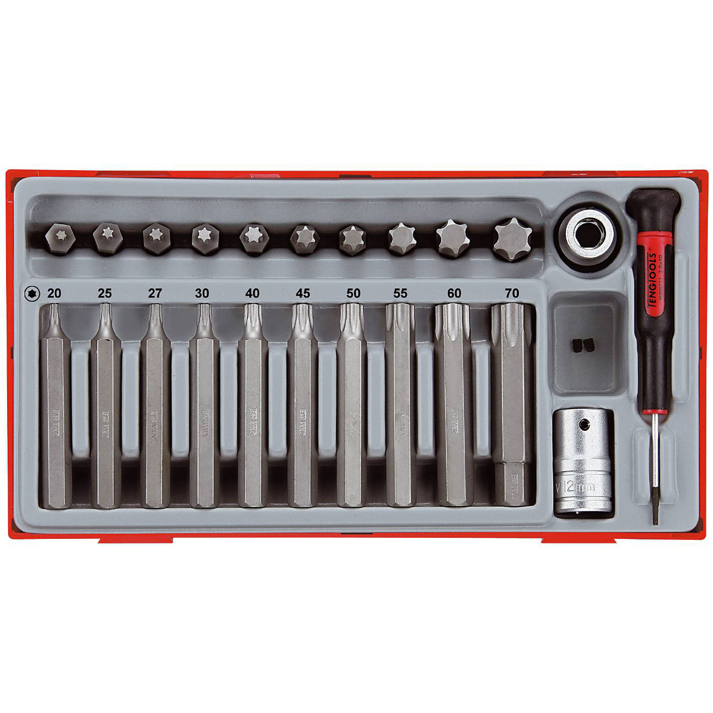 TX-hylssats 23 delars med 1/2 tum fyrkantsfäste Teng Tools TTTX23
