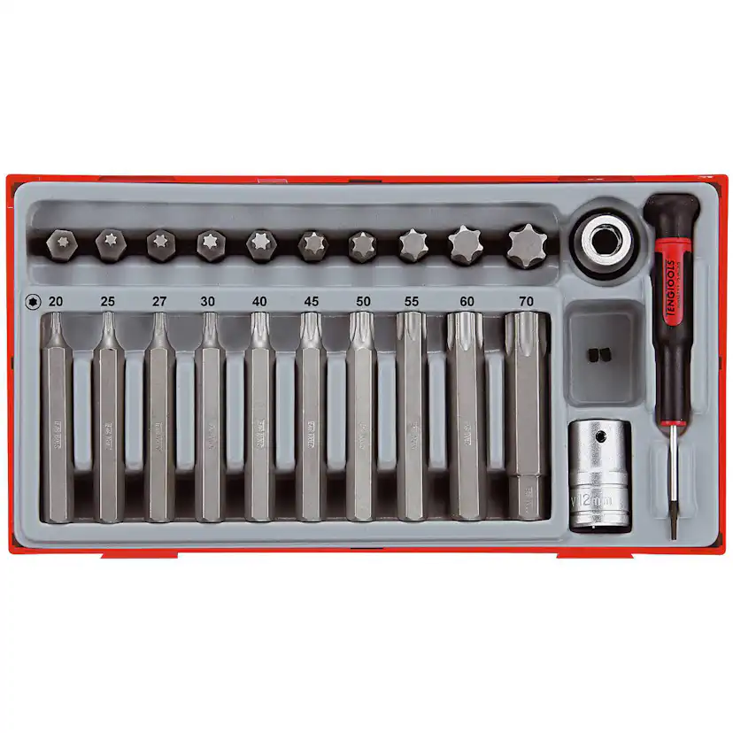 TX-hylssats 23 delars med 1/2 tum fyrkantsfäste Teng Tools TTTX23