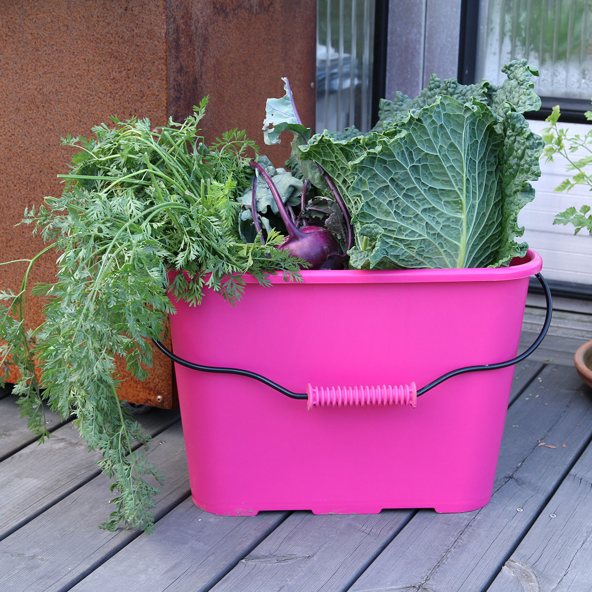 Hink Flexigarden Trican med Softgriphandtag Cerise, Orange, Lime 17 l
