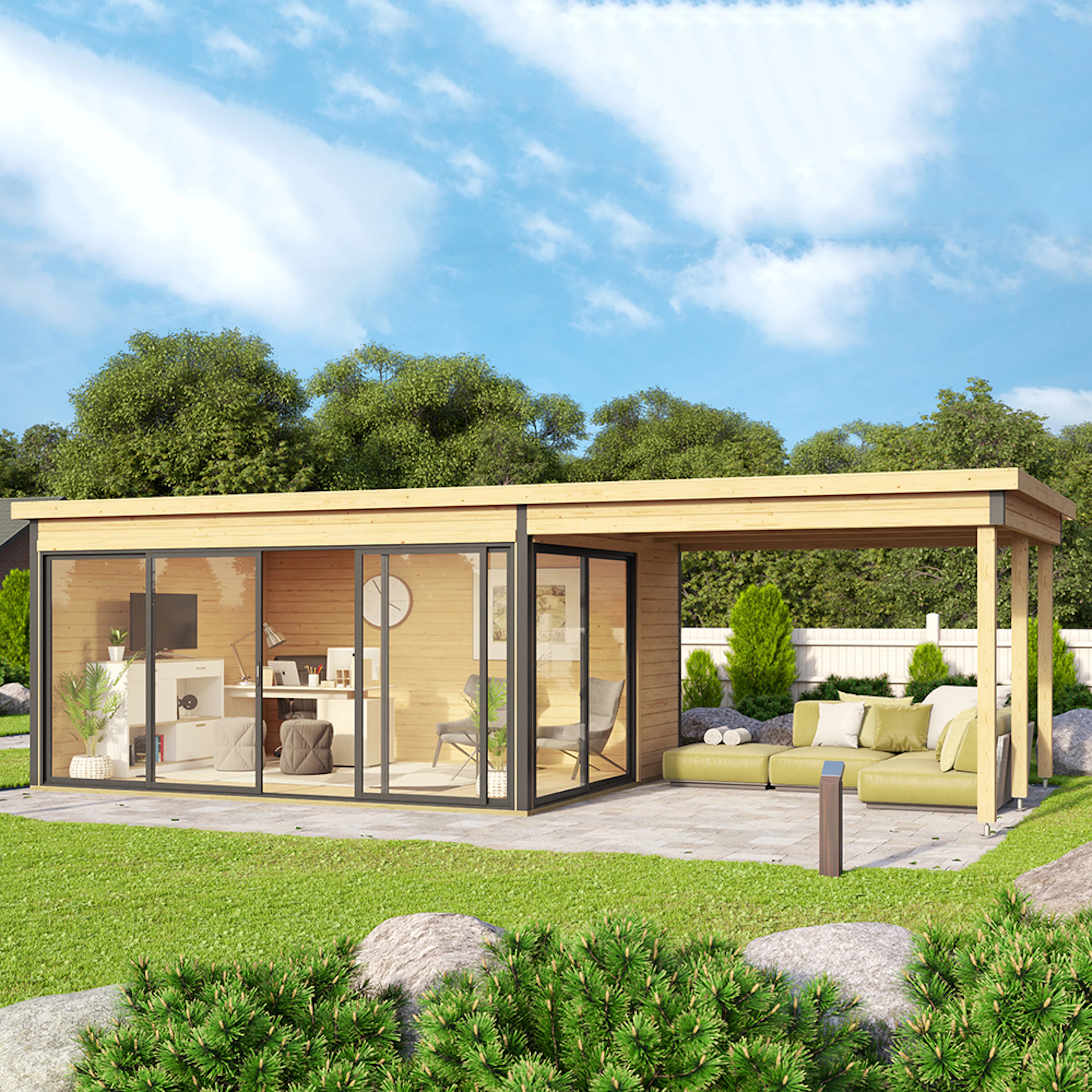 Fristående Uterum Landskap Stråla med Uteplats 23,1 kvm