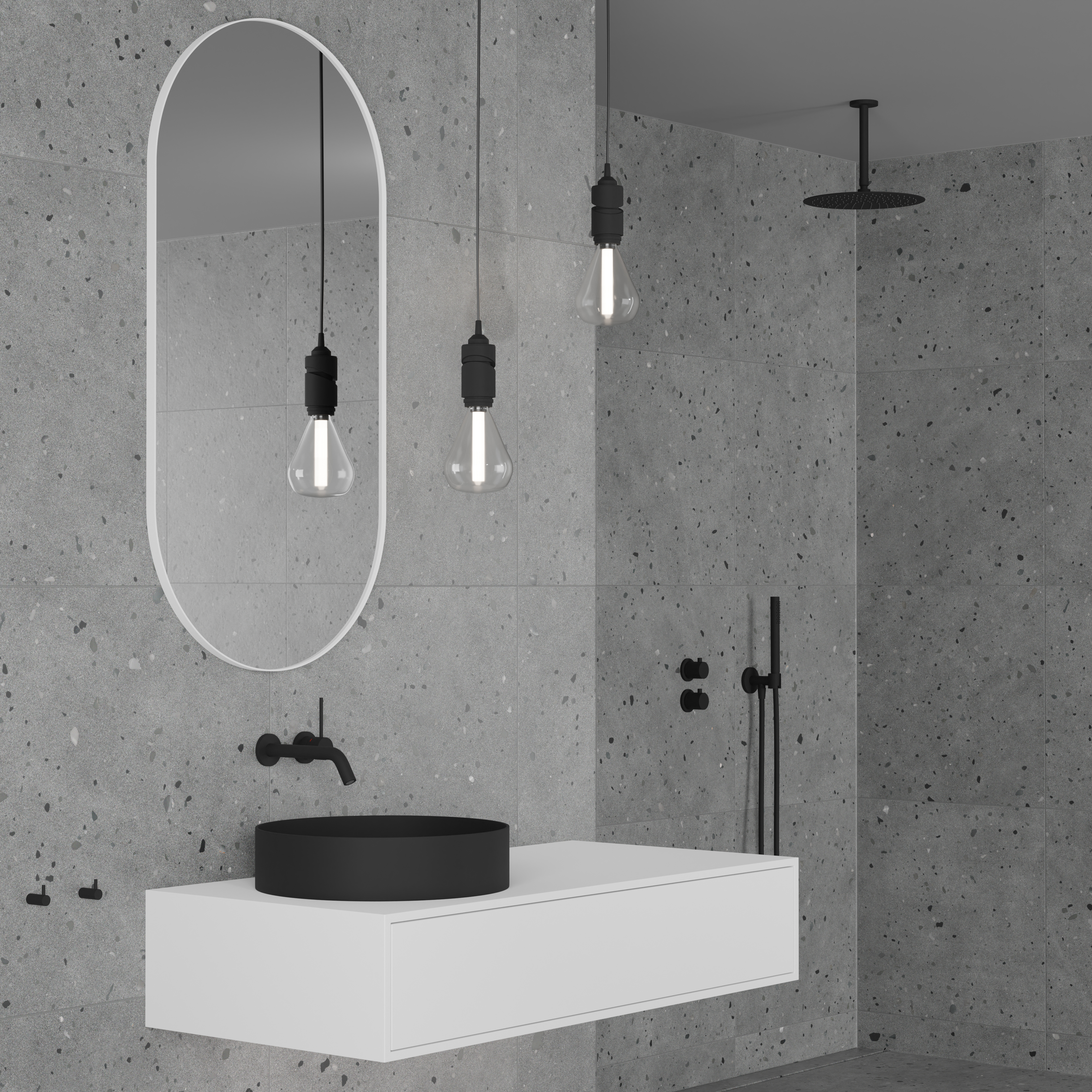 Takduschset Scandtap Steel Harmonized 2Z för Inbyggnad