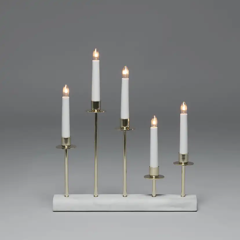 Adventsljusstake Gnosjö Konstsmide 5L Metall med Marmorfot