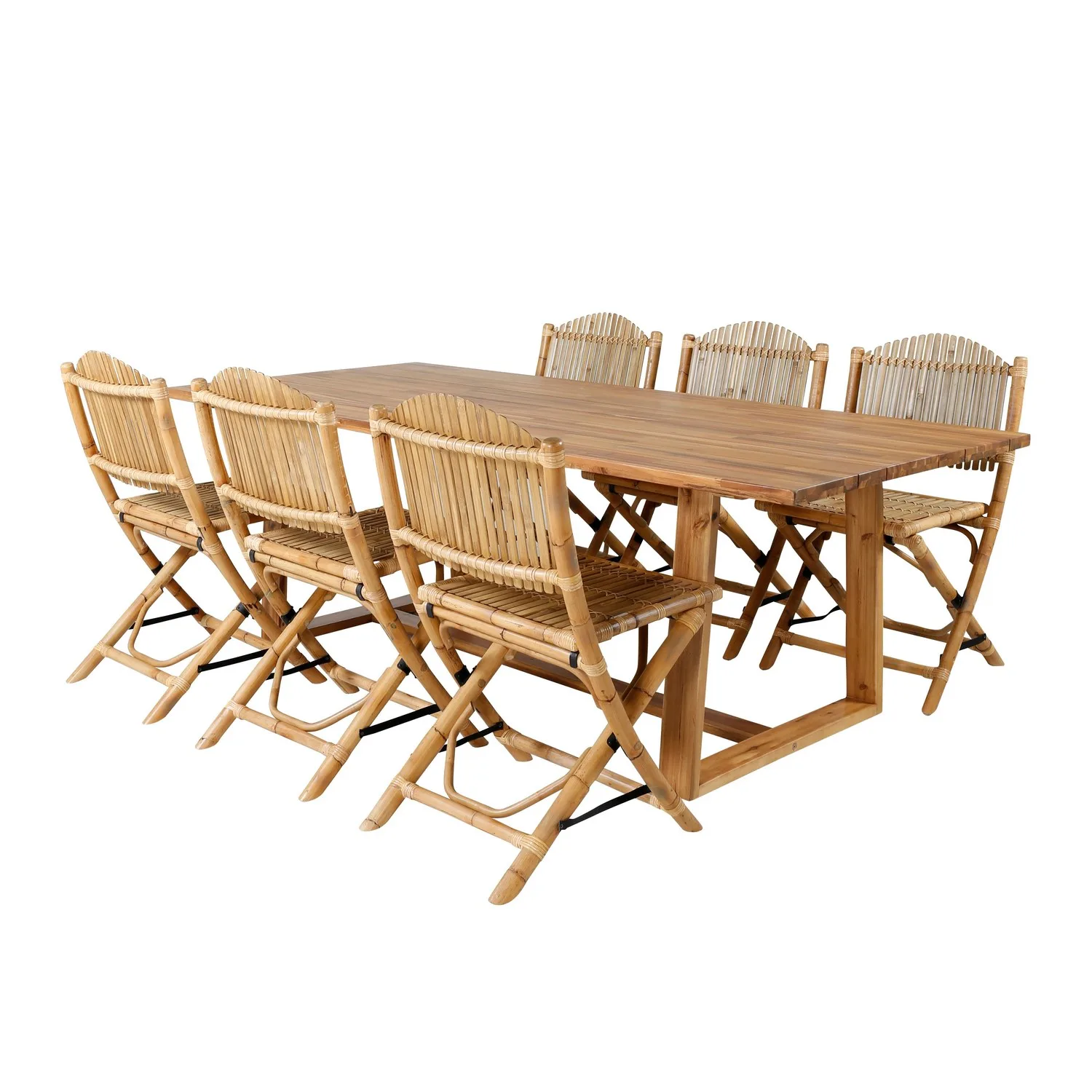 Matgrupp Venture Home Plarra med 6 Cave Matstolar