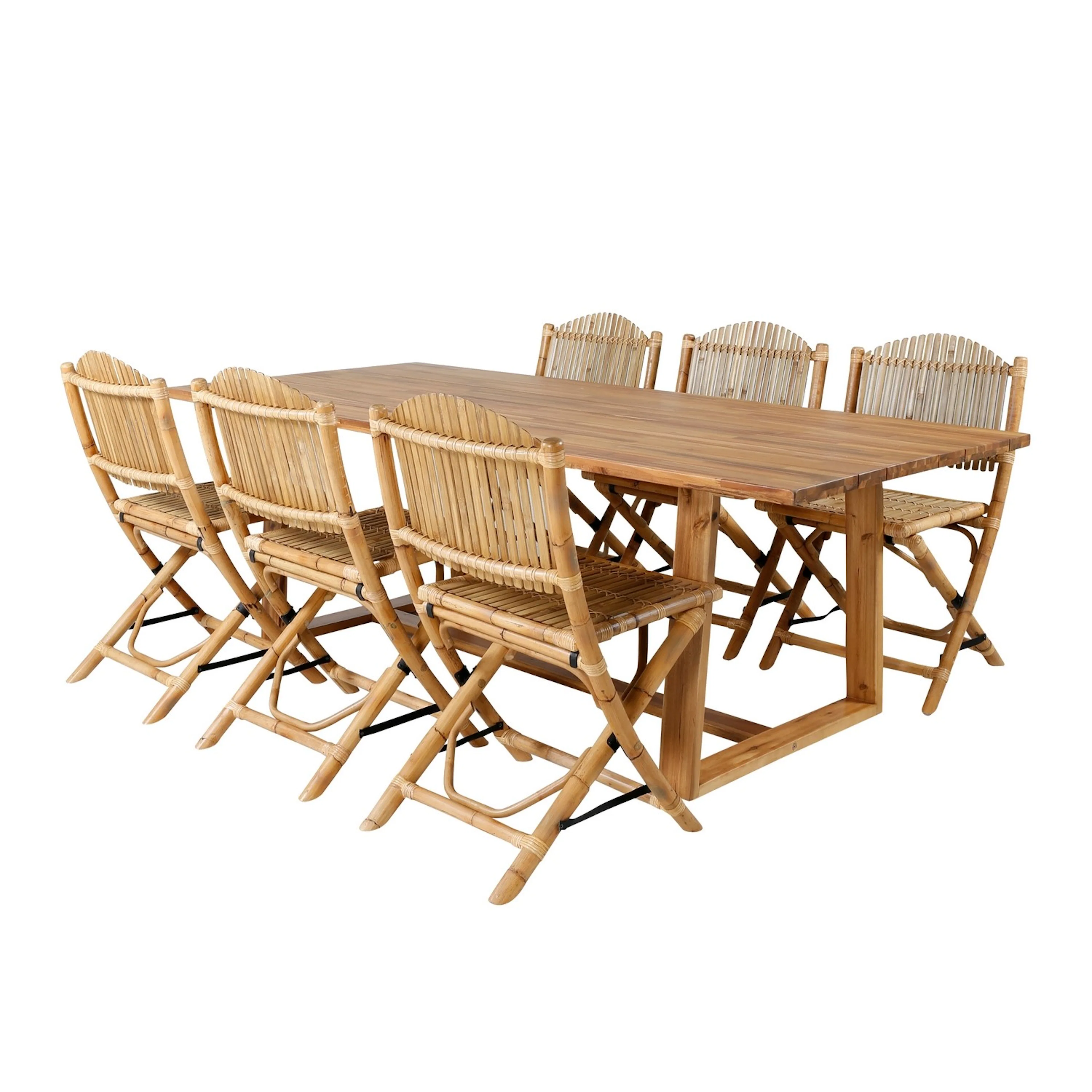 Matgrupp Venture Home Plarra med 6 Cave Matstolar