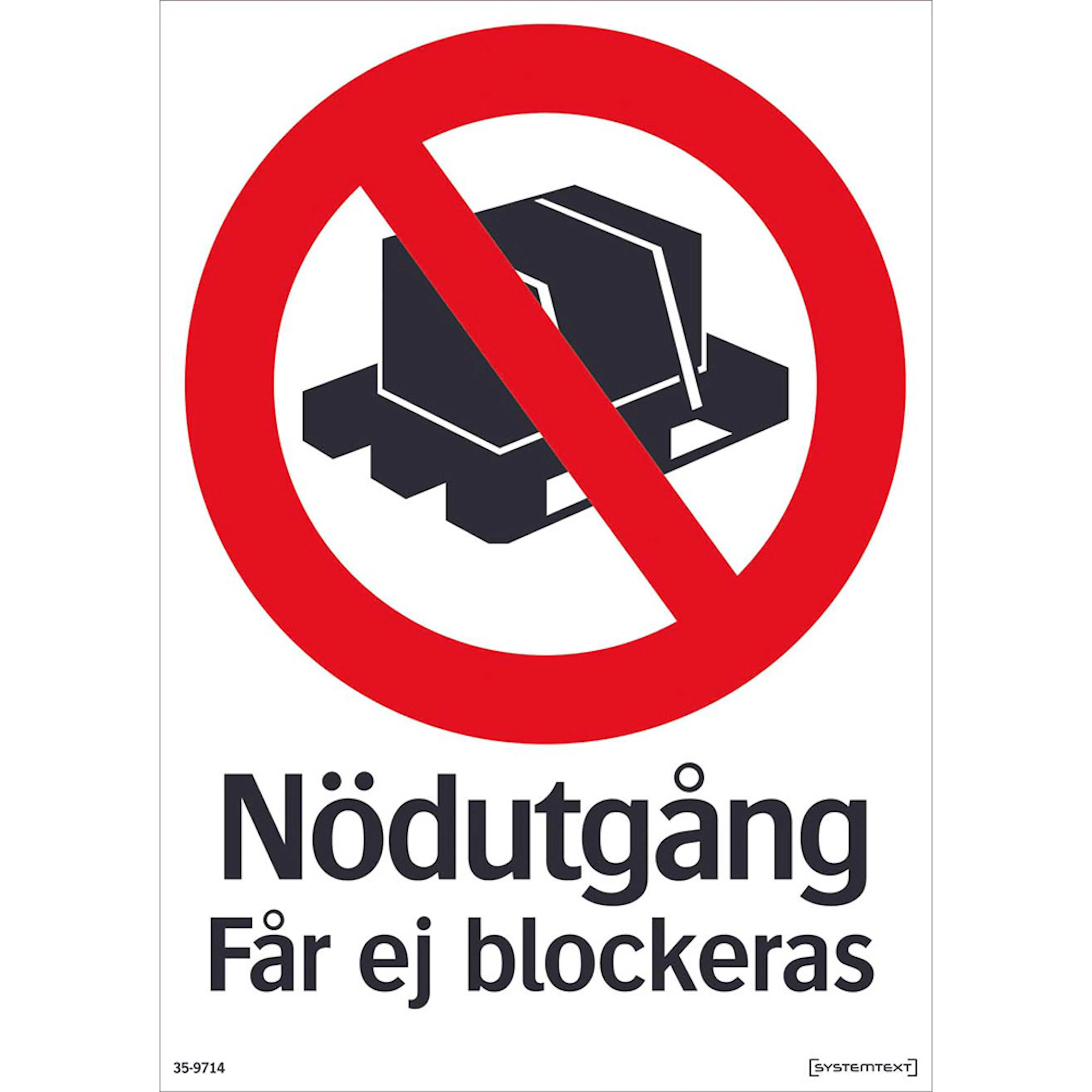 Skylt Systemtext Nödutgång 210x297 mm Plast