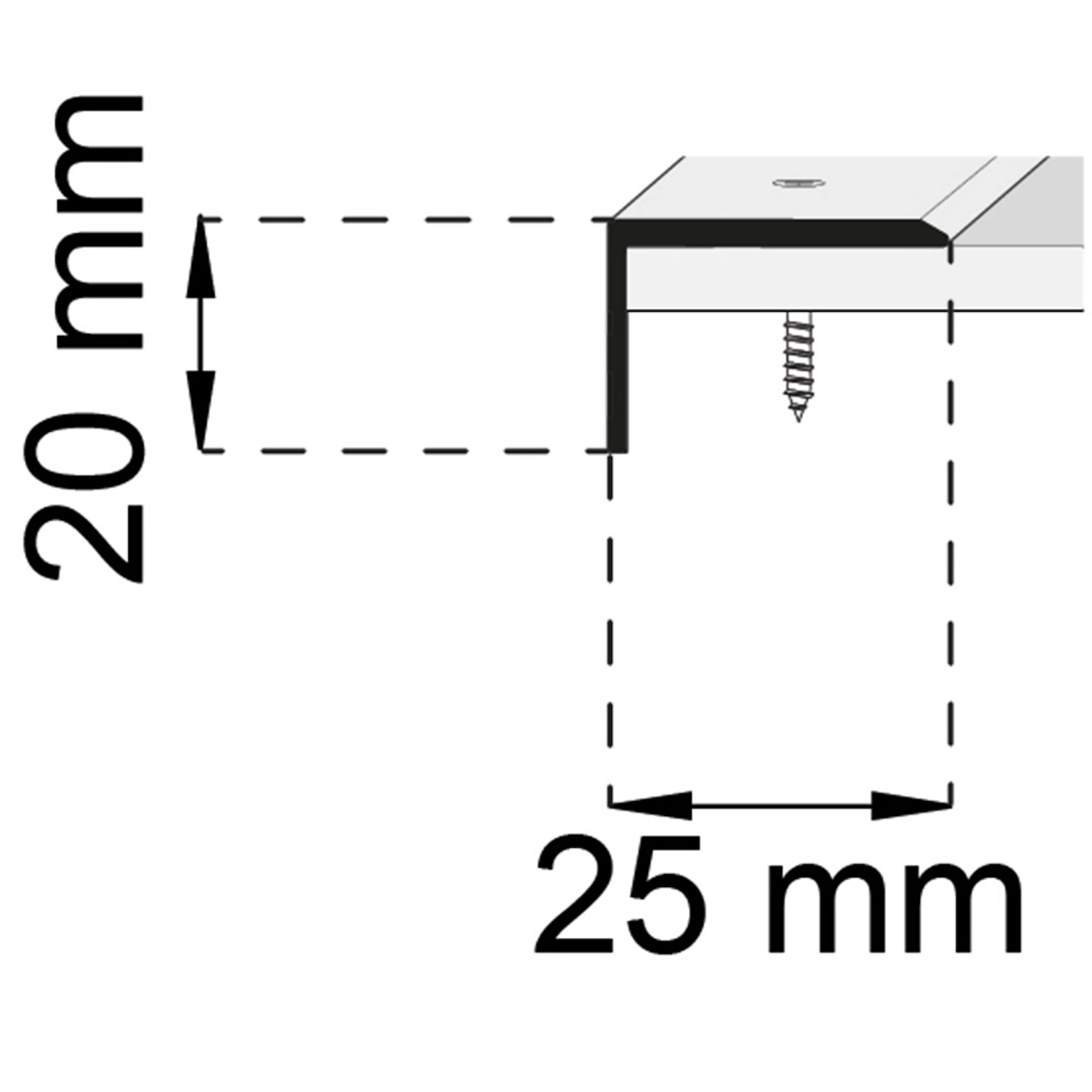 Kantlist Habo A26 Mattsvart 20x25 mm