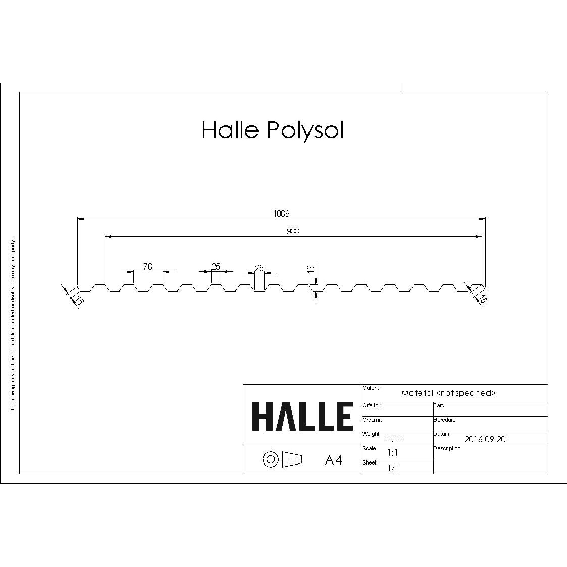 Plasttak Halle Polysol Komplett Tak Rök