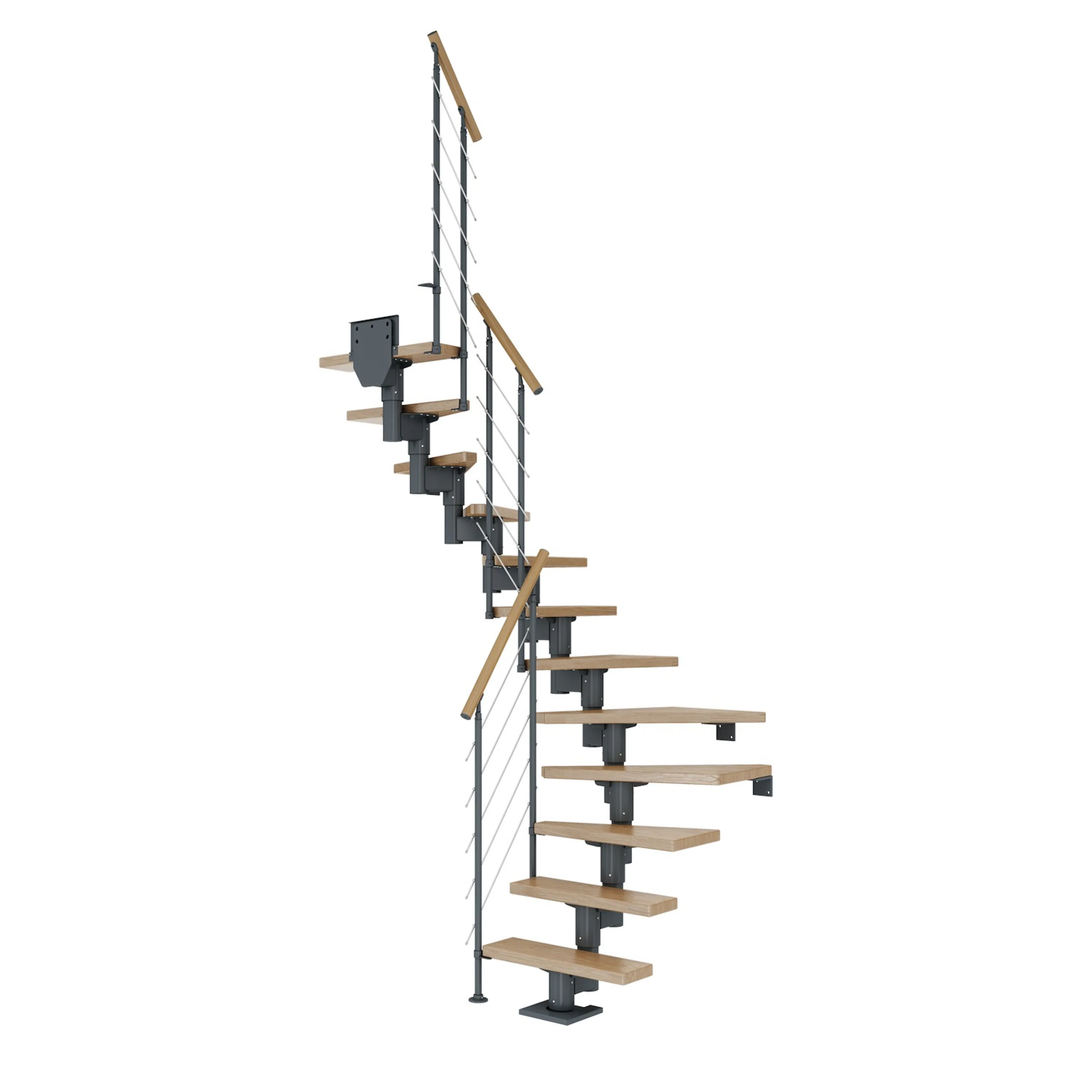 DUBLIN ek 1/2 svängd antracit STYLE6 räcke 13T 71cm Antracit, LxB: 1570x710 mm