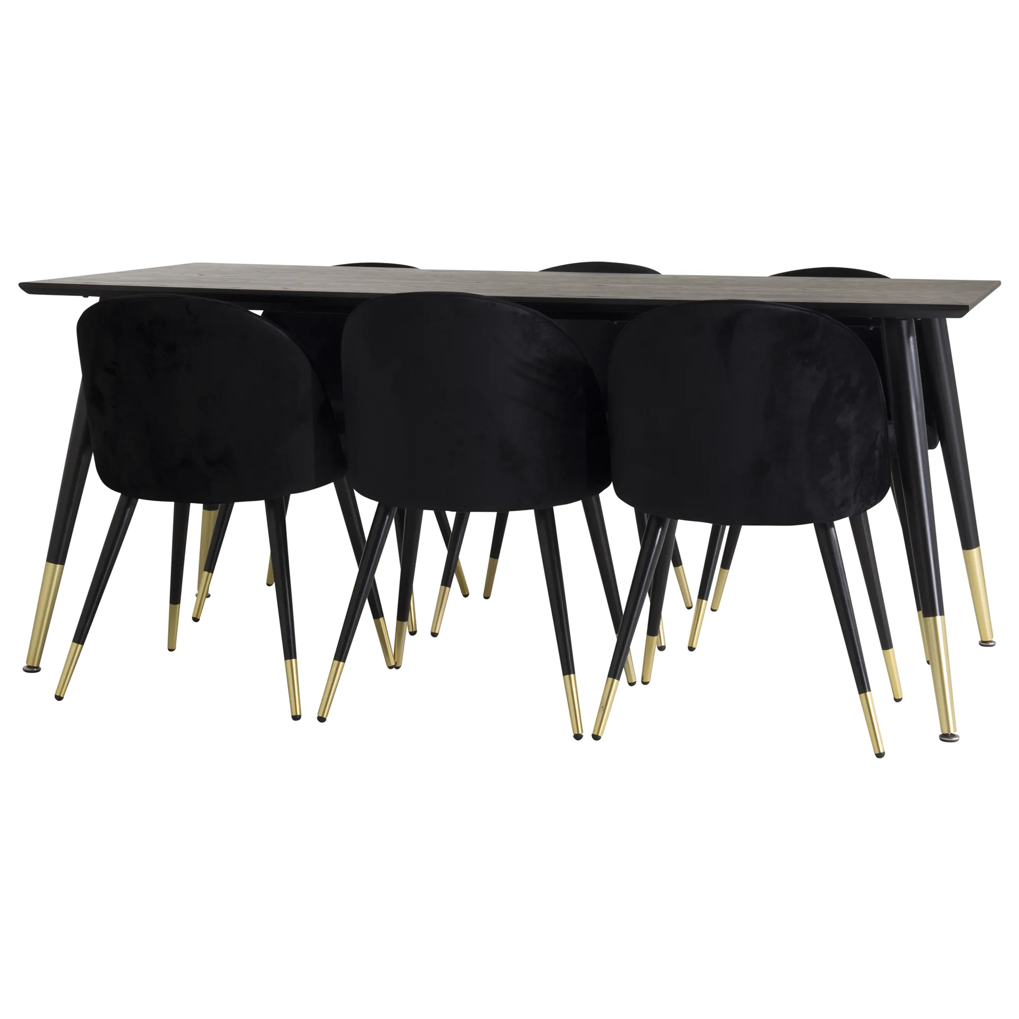 Dipp Table 180 Black/blackleg brass dipp+Velvet Brass Black6 Svart/Mässing/Svart, Sammet