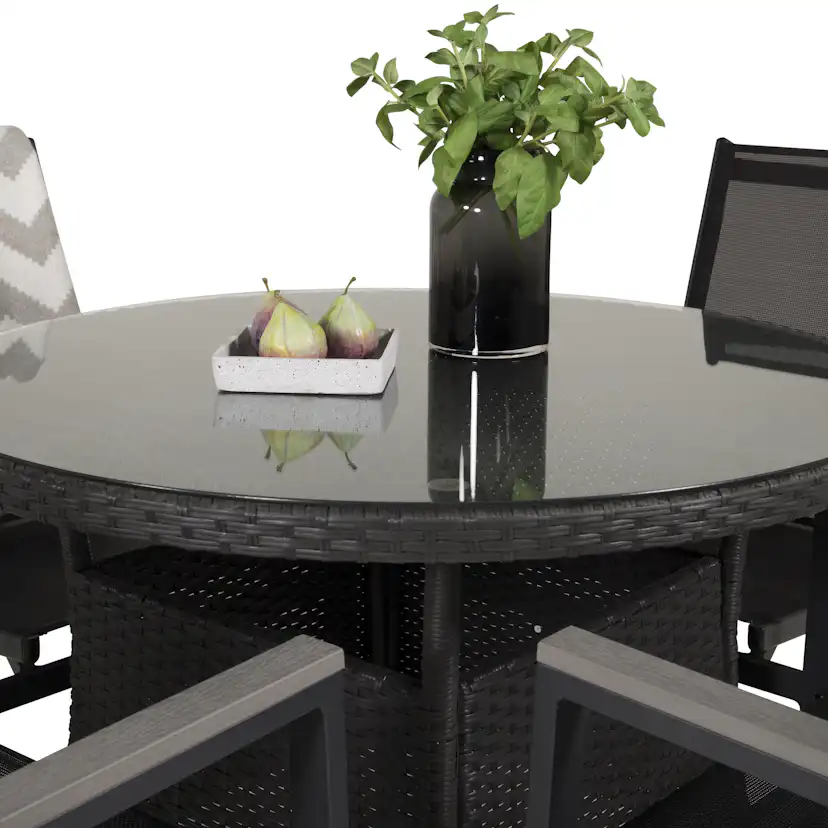 Matgrupp Venture Home Virda Ø 90 med 4 Pincy Stolar