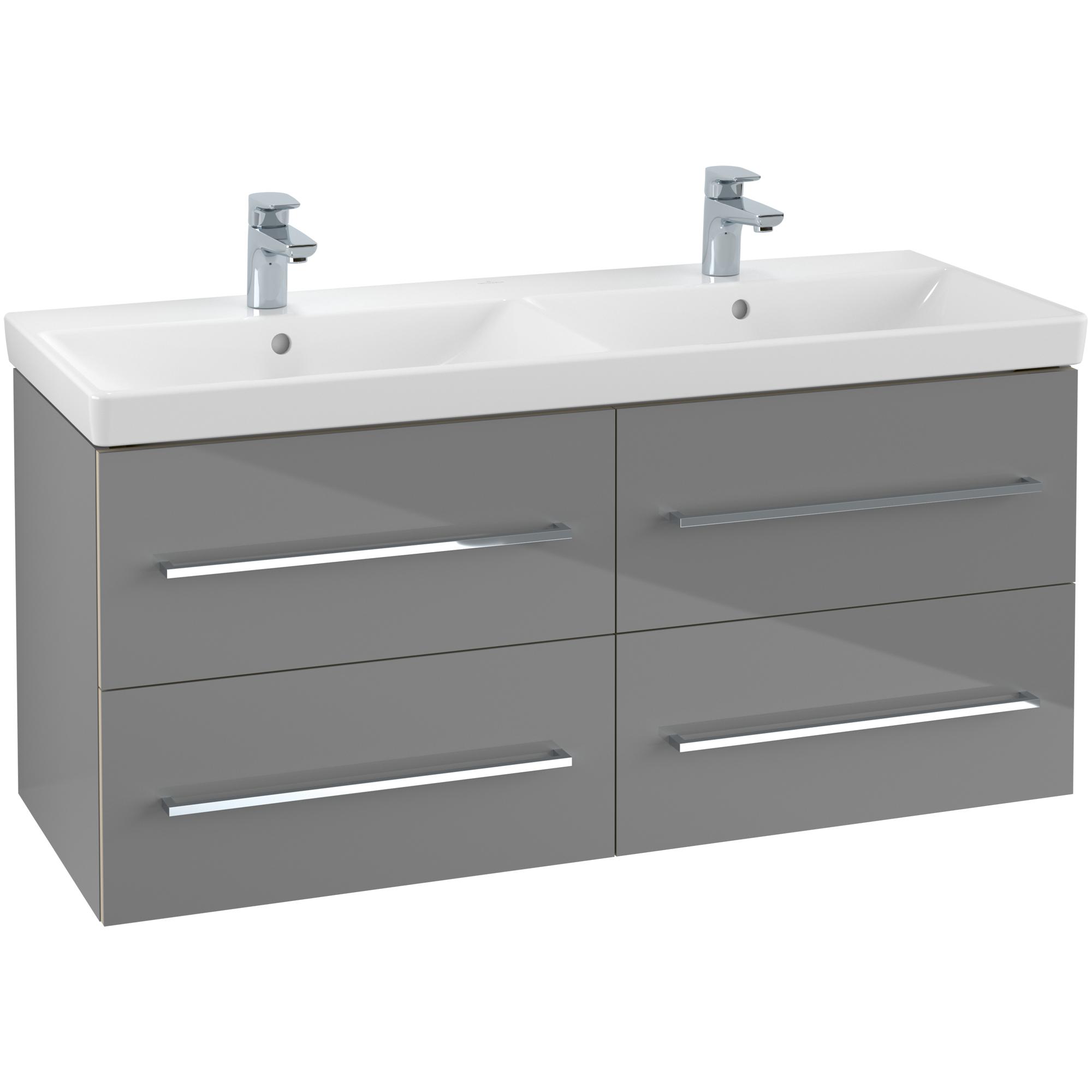 Tvättställ villeroy & Boch Avento 4A23CK01 Vit Alpin, Med Bräddavlopp, för Två Trehålsblandare