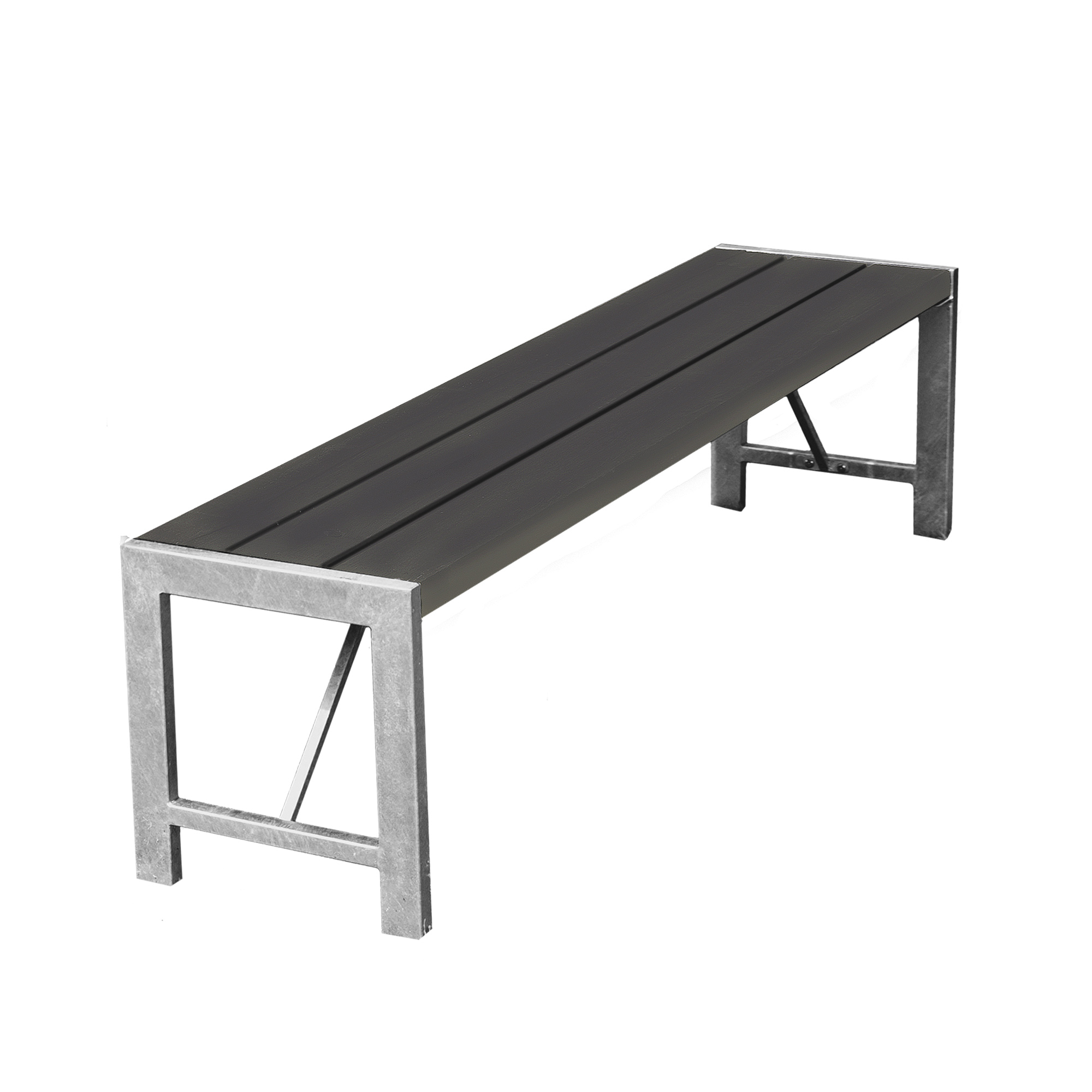 Bänk Hortus Nonwood Antracit H-Modell 180 cm Galvaniserad Ram