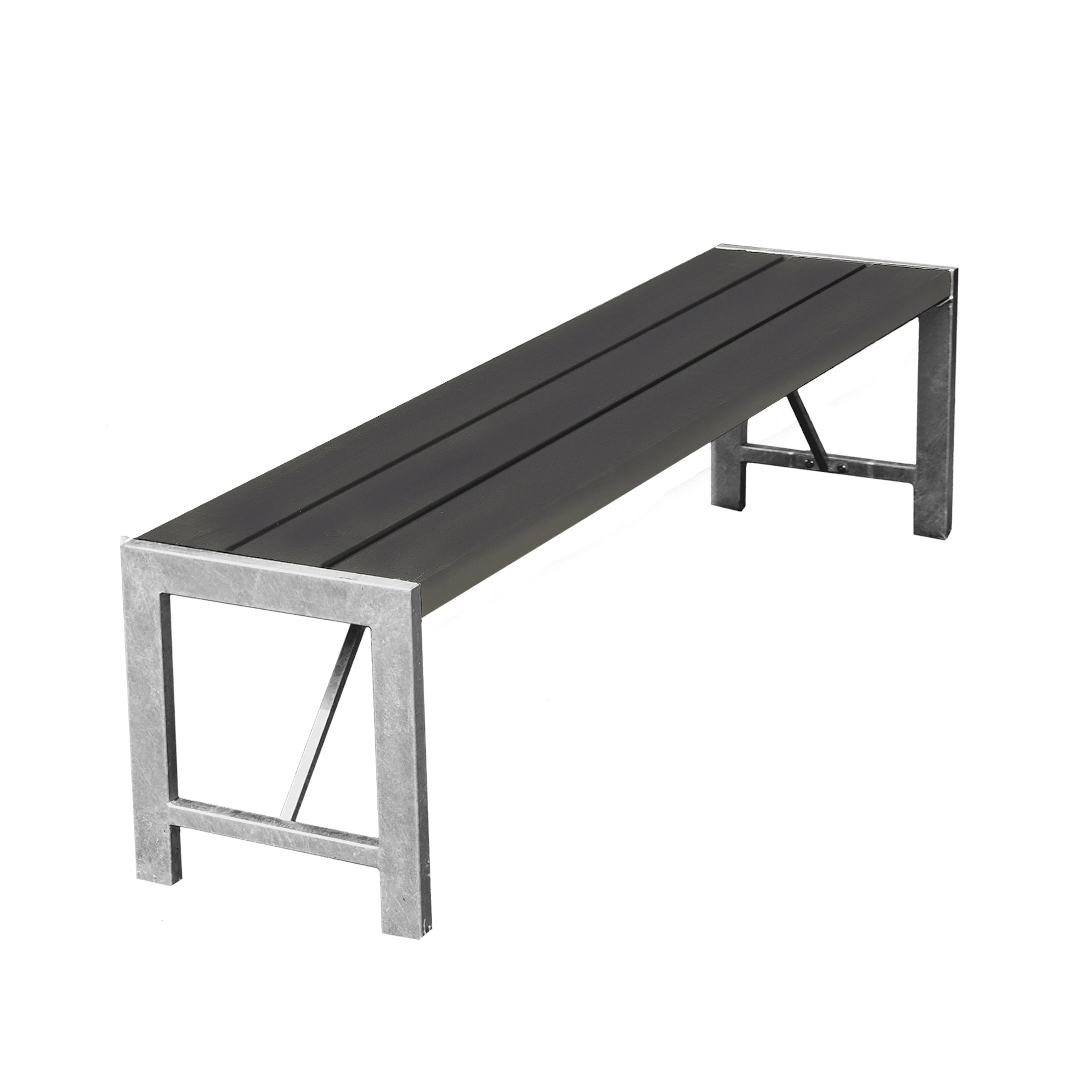Bänk Hortus Nonwood Antracit H-Modell 180 cm Galvaniserad Ram