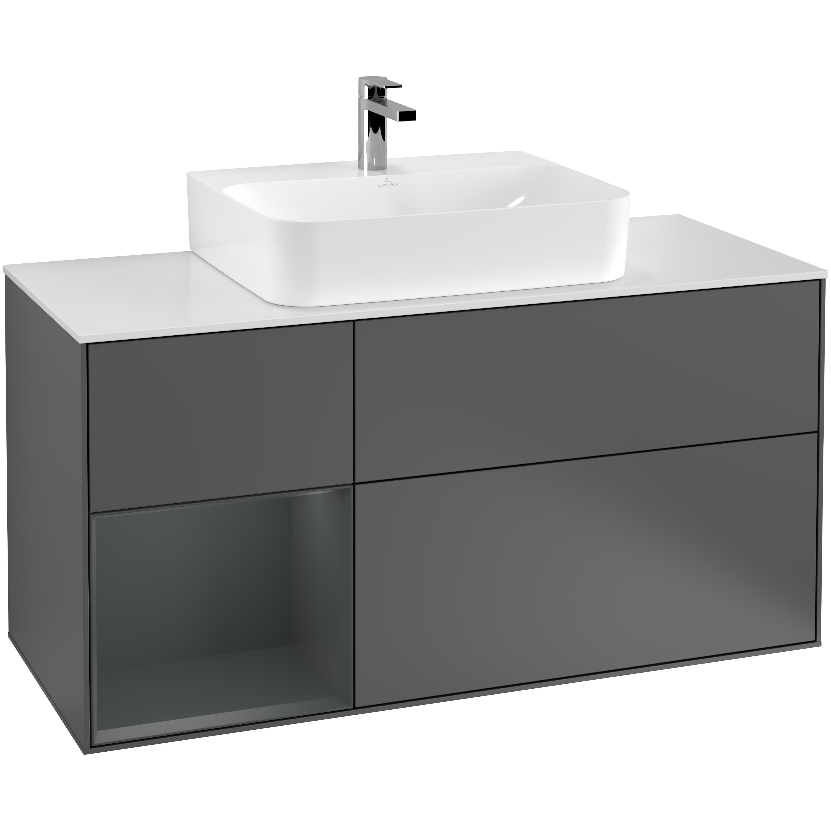 Tvättställsskåp Villeroy & Boch Finion med 3 Lådor Hylla och Bänkskiva för Centrerat Tvättställ