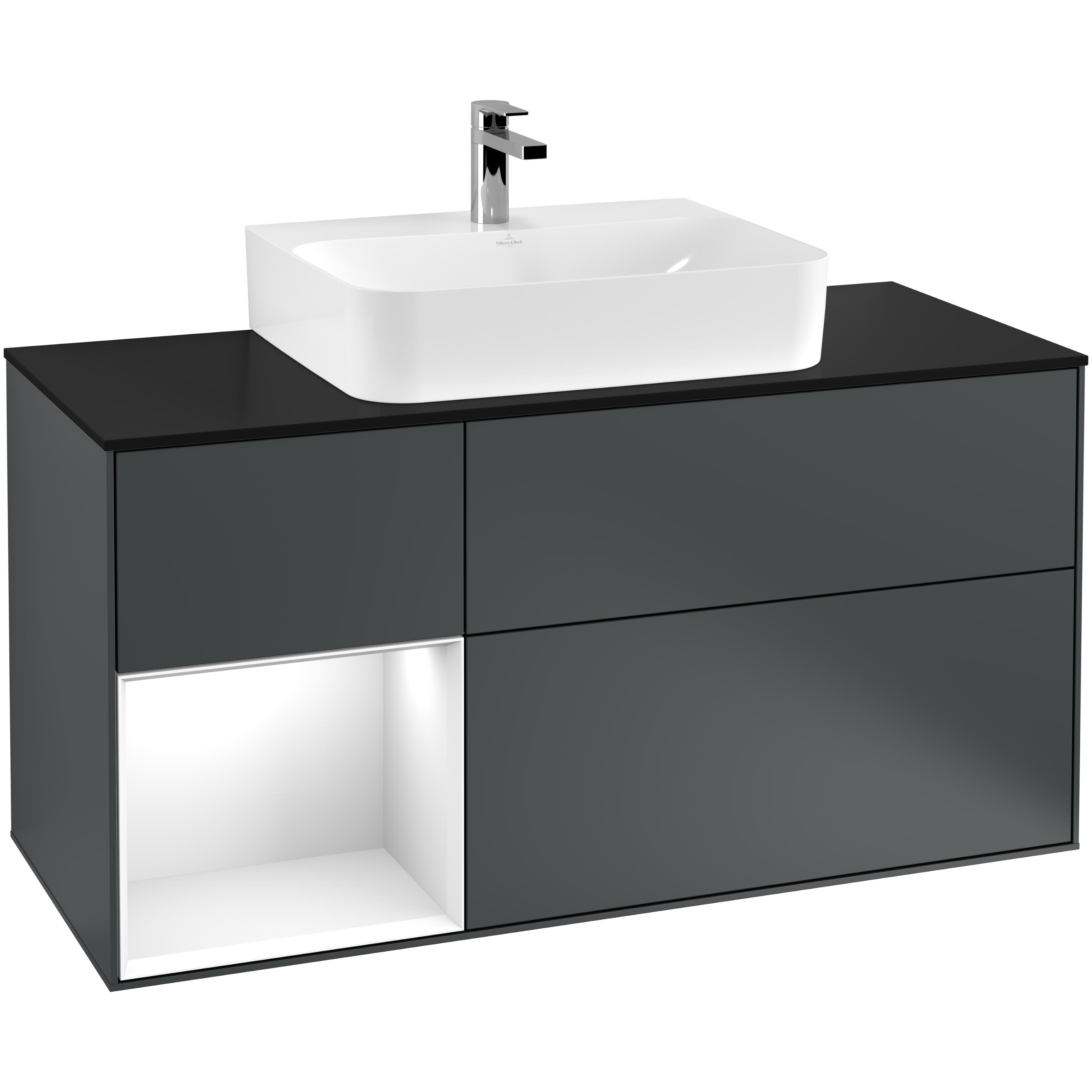 Tvättställsskåp Villeroy & Boch Finion med 3 Lådor Hylla och Bänkskiva för Centrerat Tvättställ