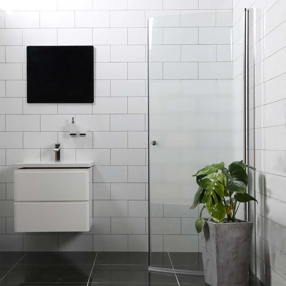 Duschdörr Bathlife Mångsidig 45° Dörr Delvis Frostat Glas