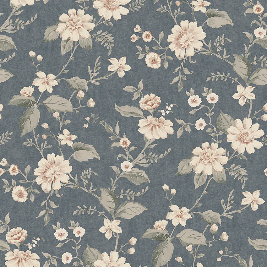 Tapet Boråstapeter Lauras Cottage 3573 Non Woven, Mönstrad Blå