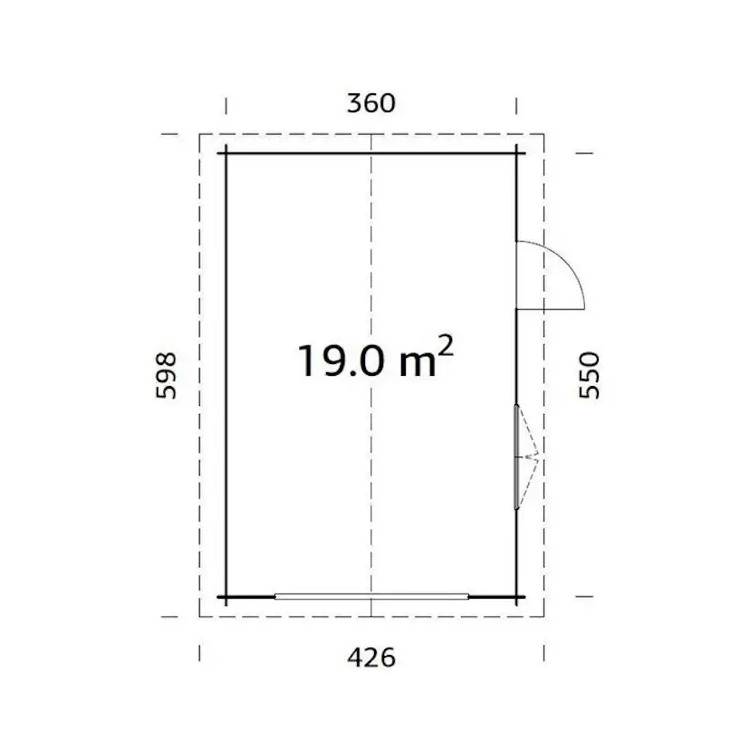 Garage Palmako Roger 19,0 m2 utan Port