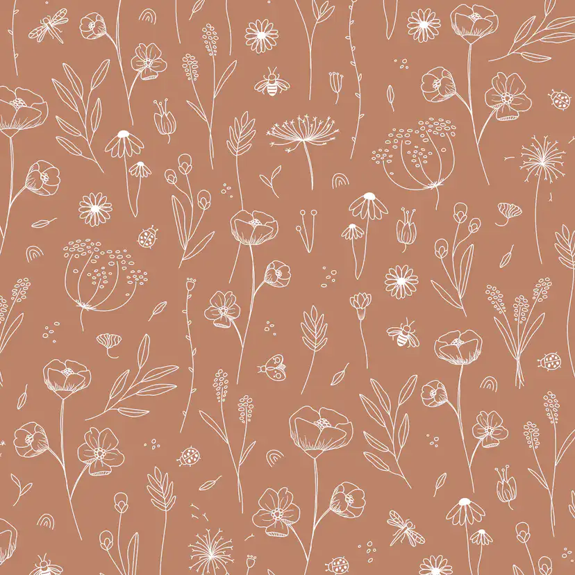 Tapet Little Dutch Wild Flowers Rust