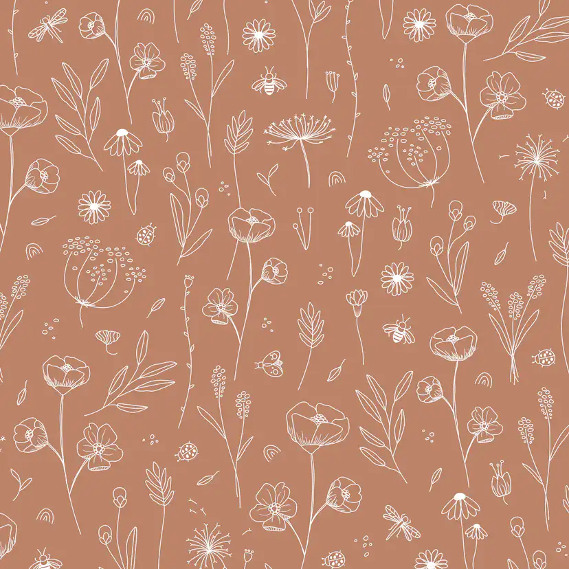Tapet Little Dutch Wild Flowers Rust