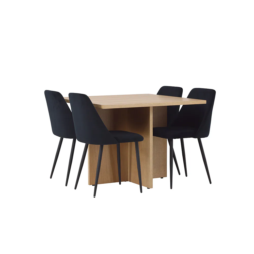 Matgrupp Venture Home Leo med 4 Night Sammet Stolar