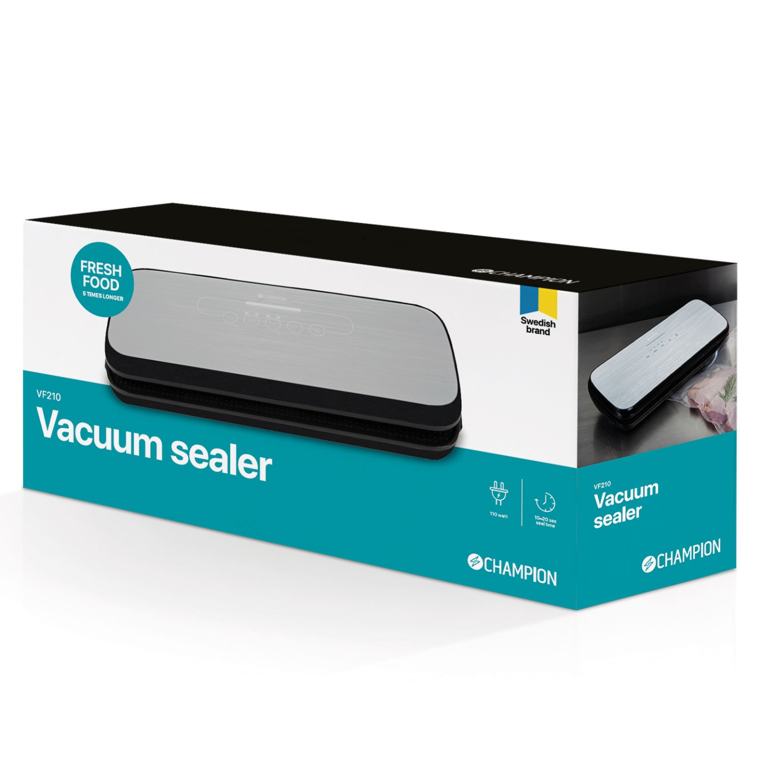 Vakuumförpackare Champion Fresh 10L/min 110W VF210 Silver/Svart