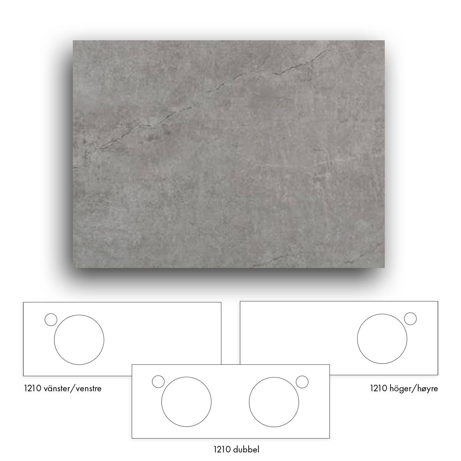 Bänkskiva Macro Design Crown+ Dekton  1210 till Tvättställsskåp Crown