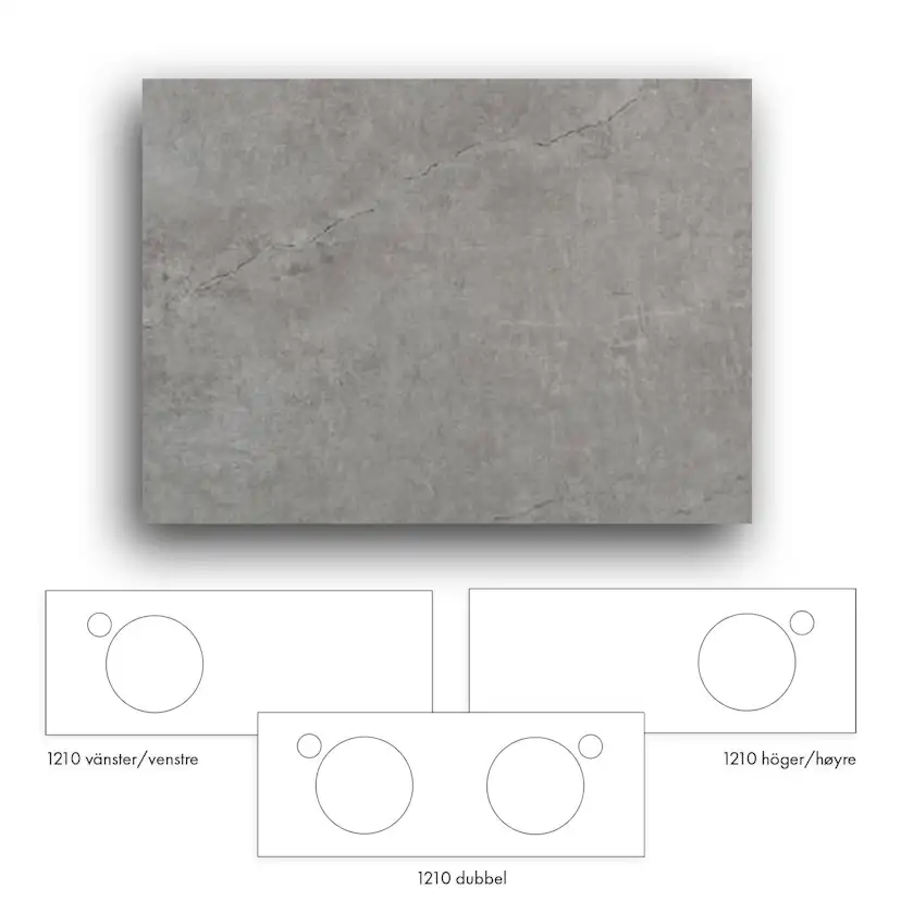 Bänkskiva Macro Design Crown+ Dekton 1210 till Tvättställsskåp Crown
