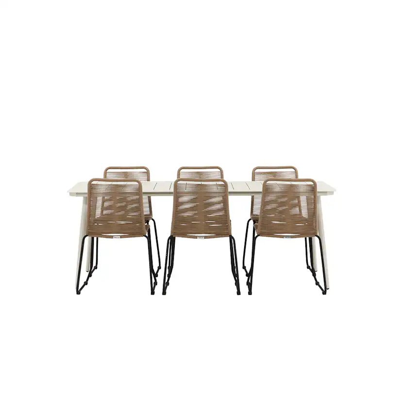 Matgrupp Venture Home Lina med 6 Black Stolar