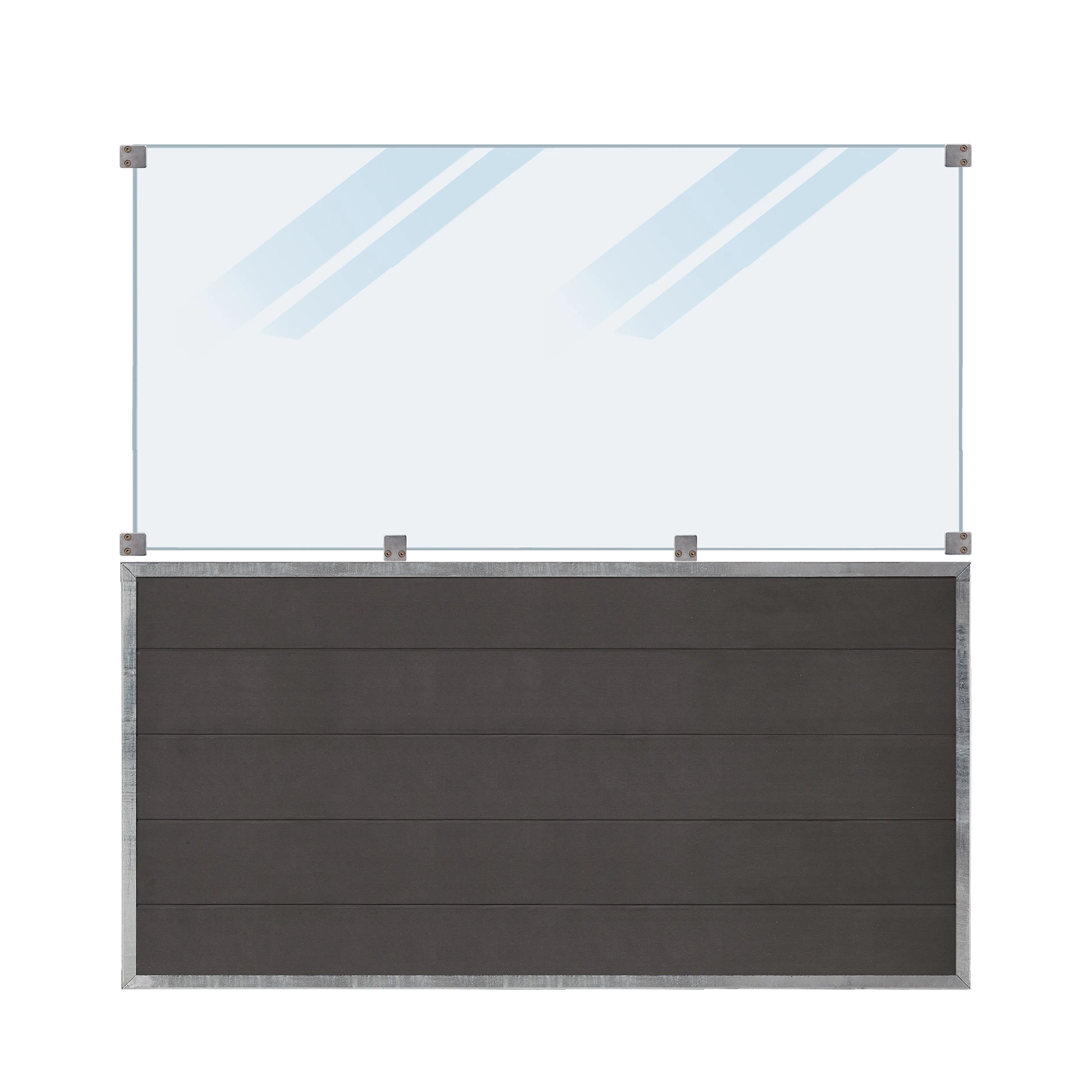 Staket PLUS Futura Komposit Frostat Glas 180×180 cm