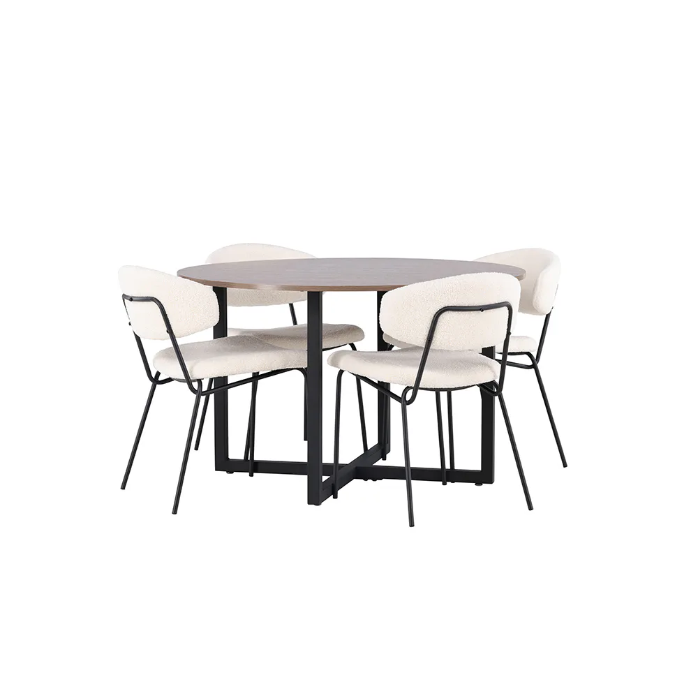 Matgrupp Venture Home Durango Ø 120 cm med 4 Chico Stolar
