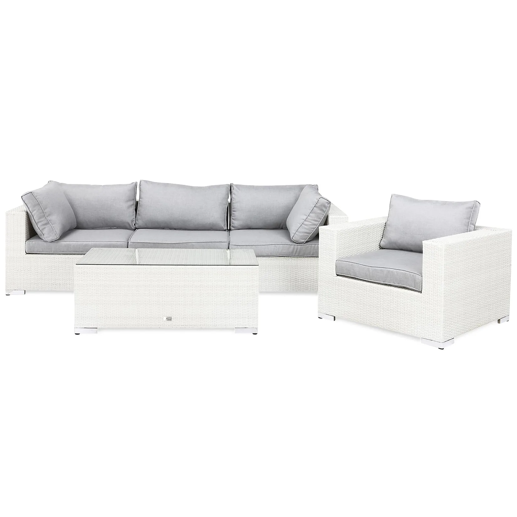 Loungegrupp Comfort Garden Bahamas 4-sits Utebord Utefåtölj Vit Utomhus