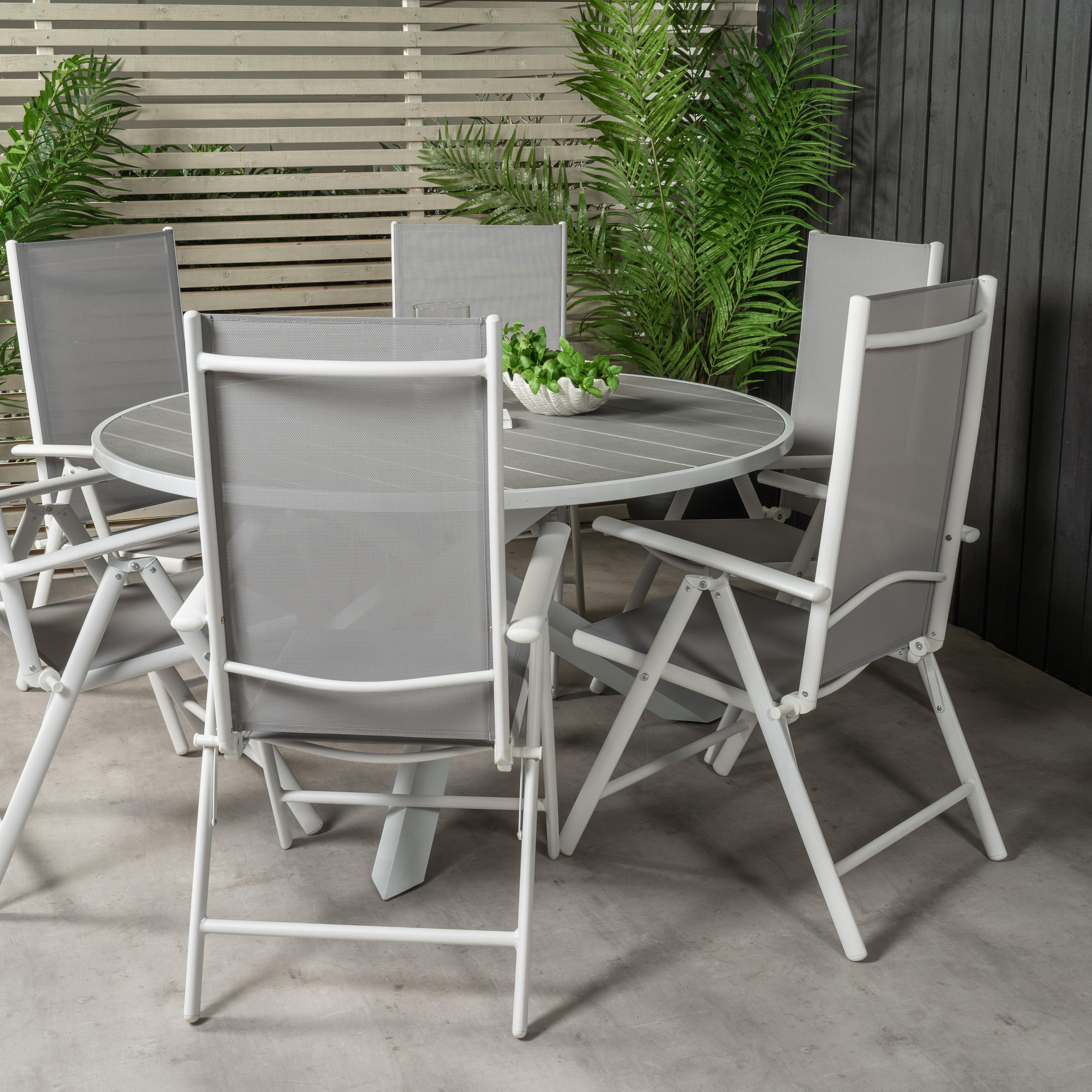 Matgrupp Venture Home Pincy Ø 140 med 6 Bront Stolar