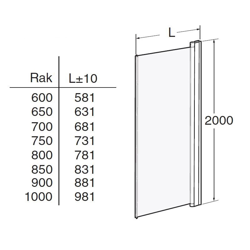 Duschdörr Contura Shower Space Rak SPNK H