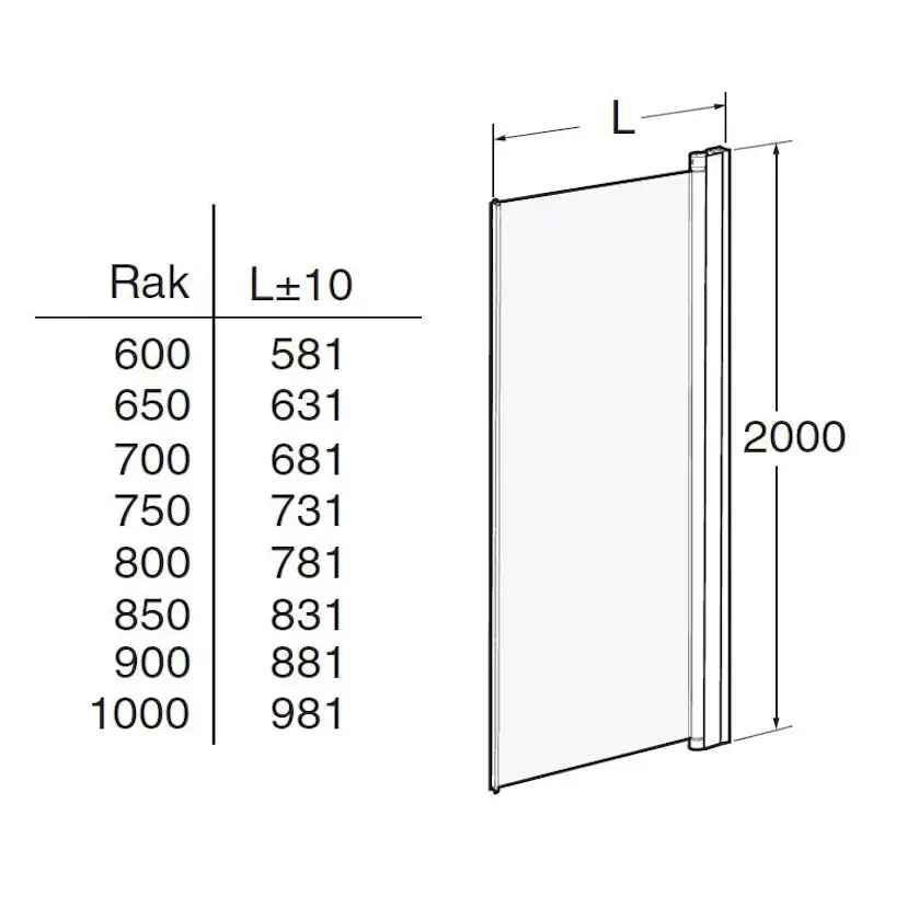 Duschdörr Contura Shower Space Rak SPNK H